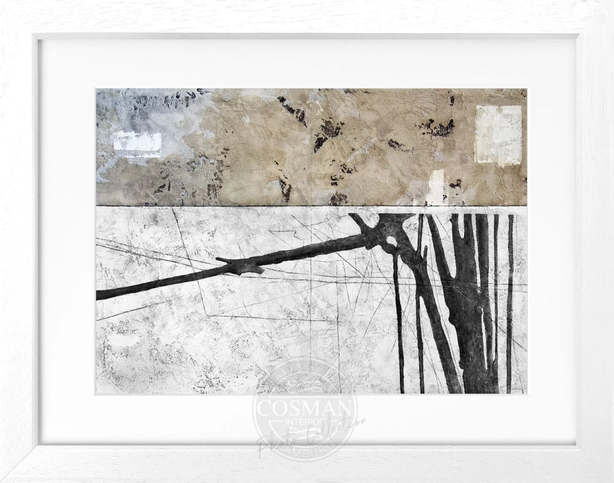 Gerahmte Fotokunst GM68 mit breitem weißem Rahmen und weißem Passepartout