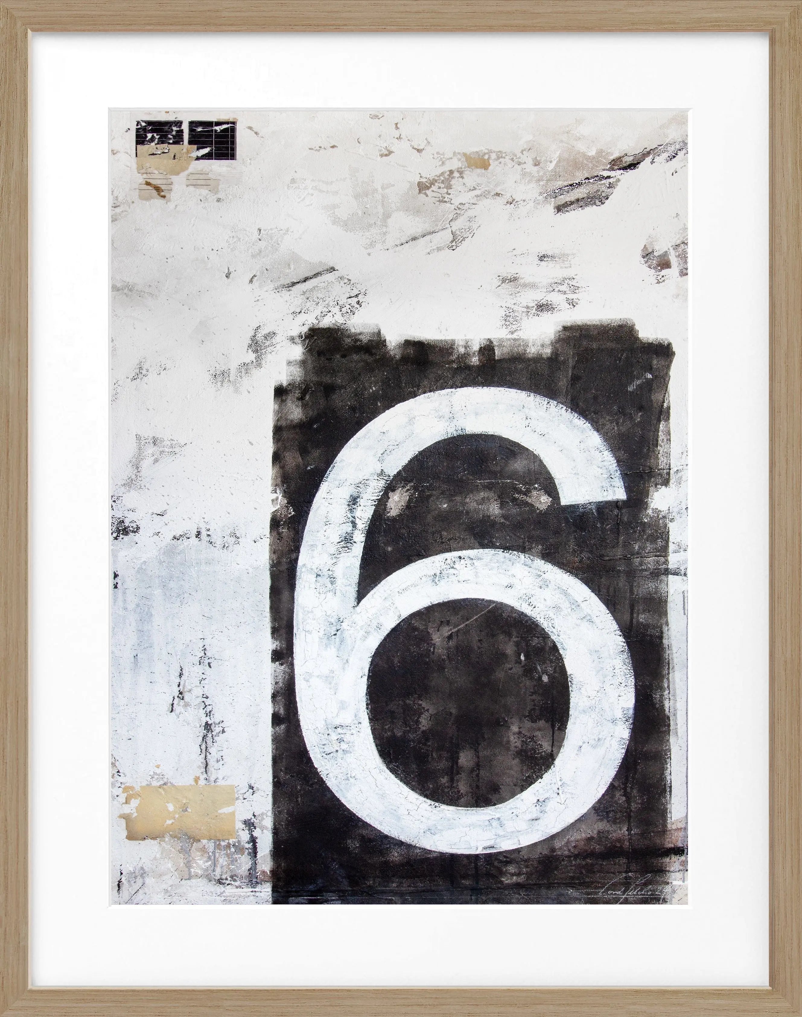 Poster mit Rahmen Kunst ’Zahl sechs’ GM86 - Wandbilder