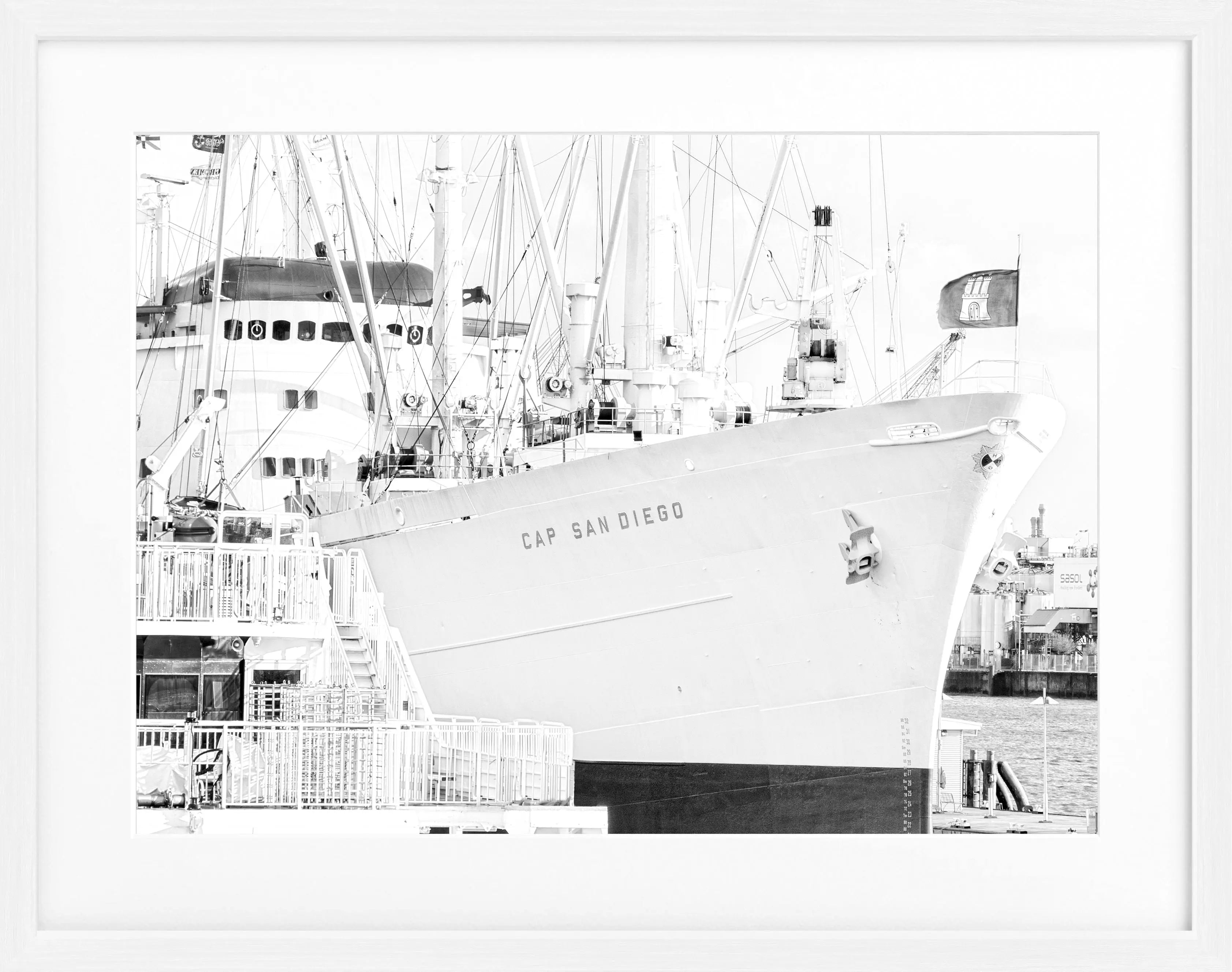 Poster mit Rahmen Hamburg Hafen ’Cap San Diego’ HH10A