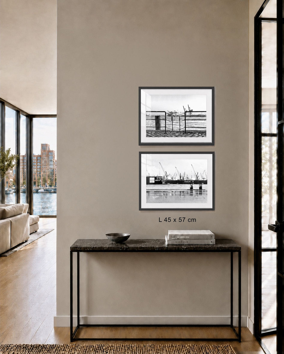 Gerahmte Fotografie Hamburg Hafen Dock | HH05C
