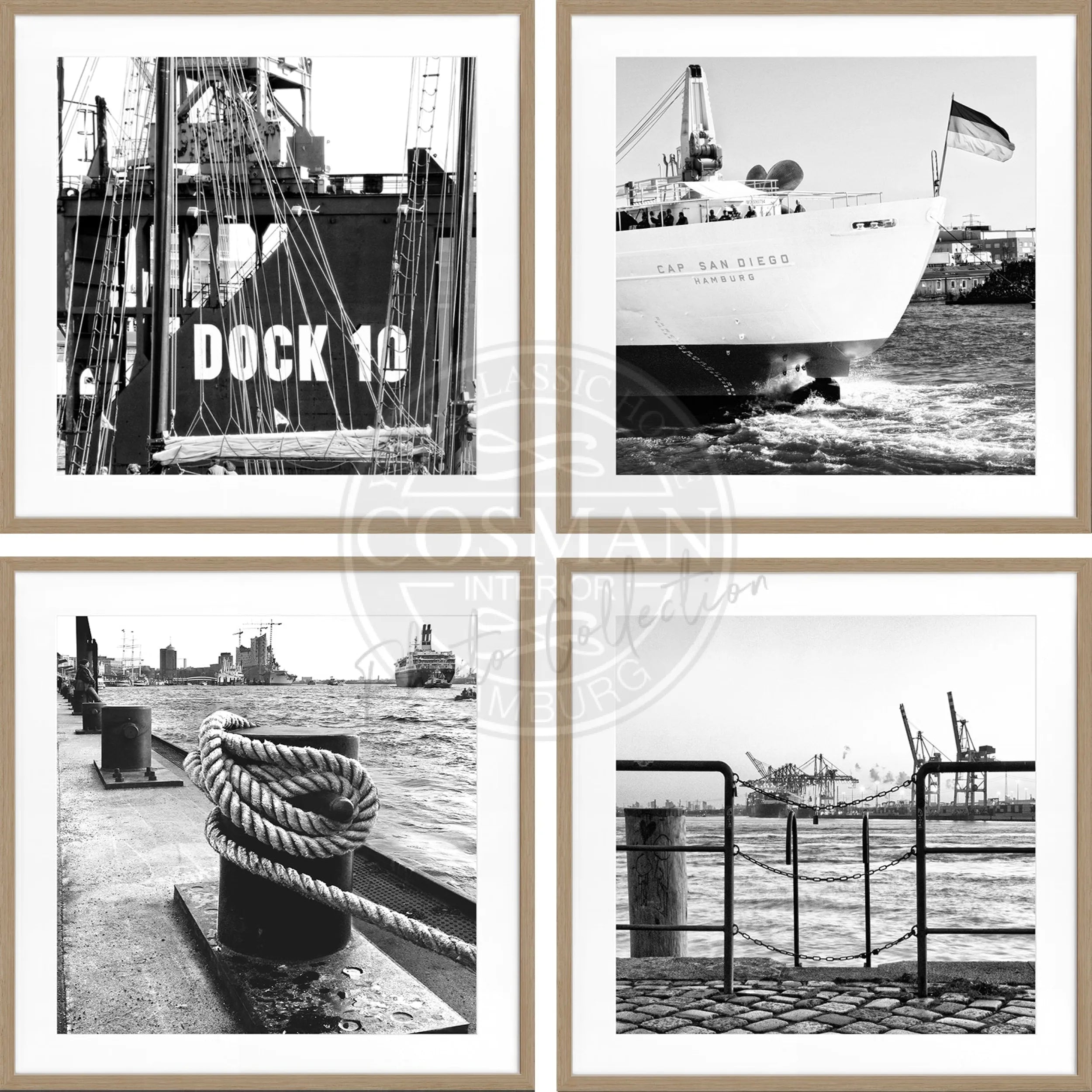 Bilderwand 4.er Set Hamburg quadratisch by COSMAN-Photocollection