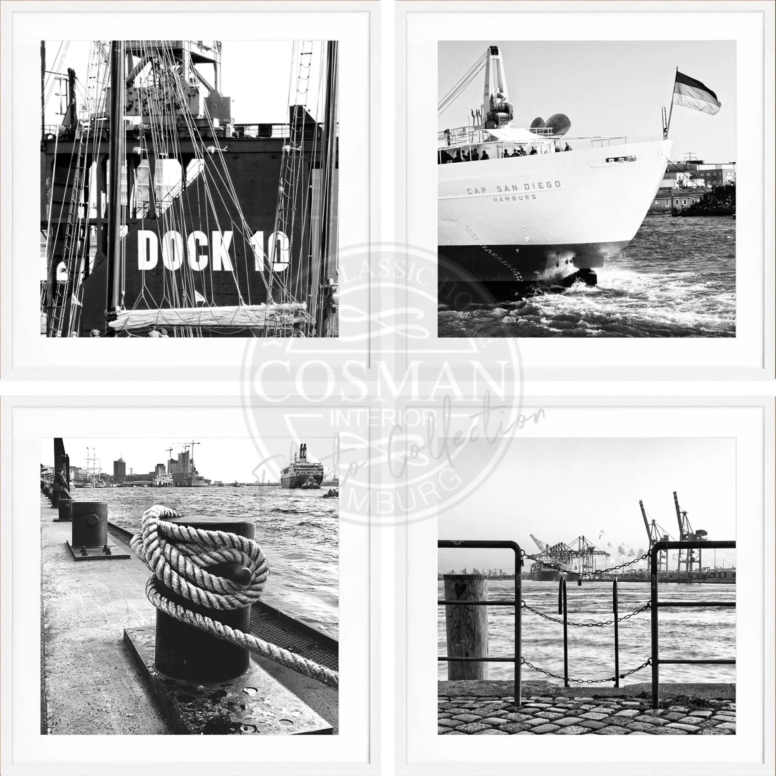 Bilderwand 4.er Set Hamburg quadratisch by COSMAN-Photocollection