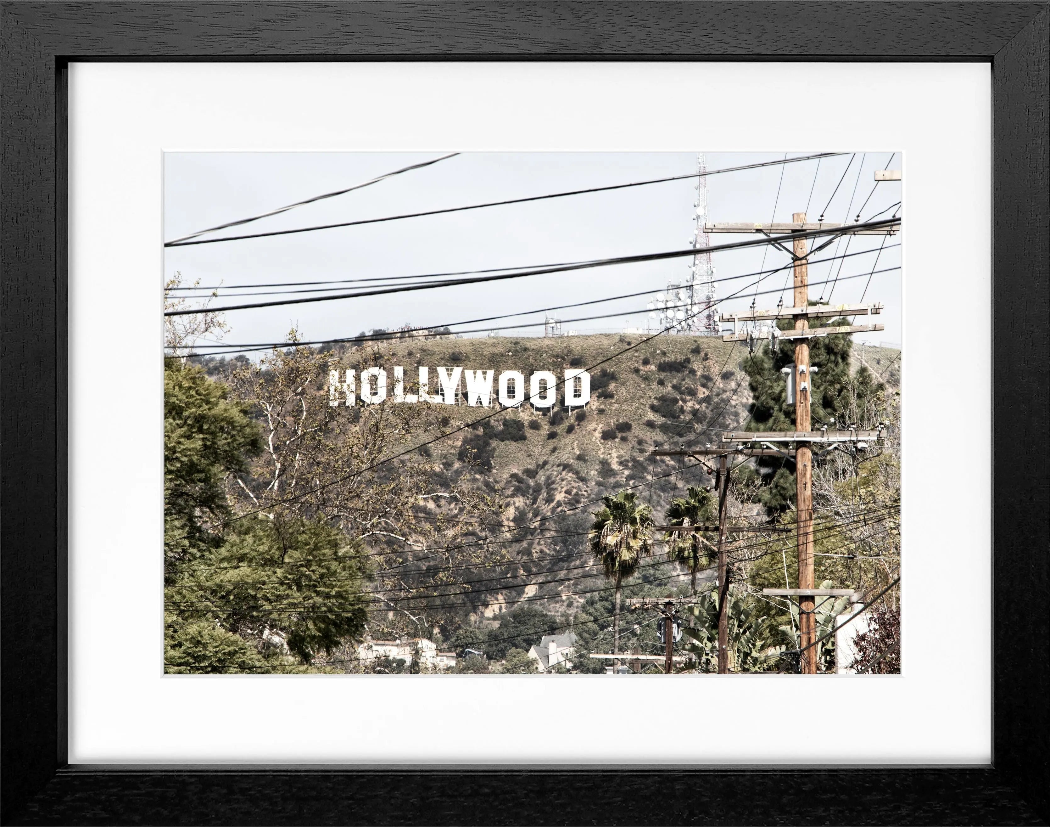 Poster mit Rahmen Kalifornien Hollywood ’Sign’ HW12