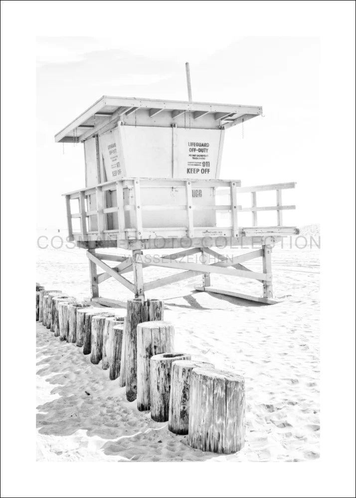 Poster/Print Californië Santa Monica 'Beach Lifeguard' K118
