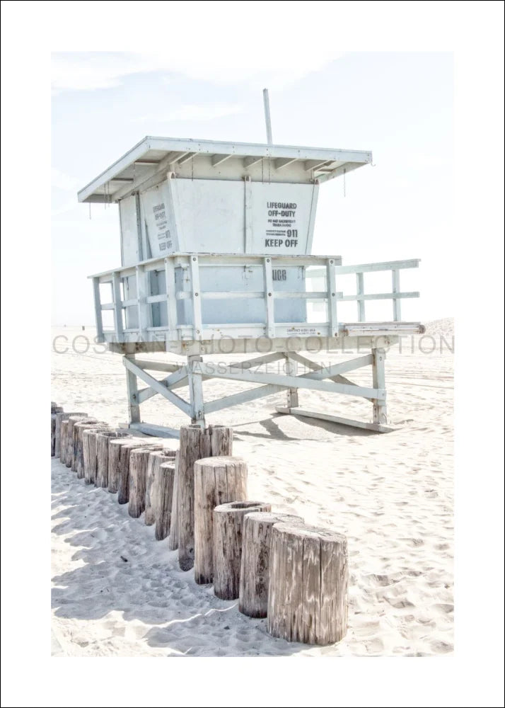 Poster/Print Californië Santa Monica 'Beach Lifeguard' K118