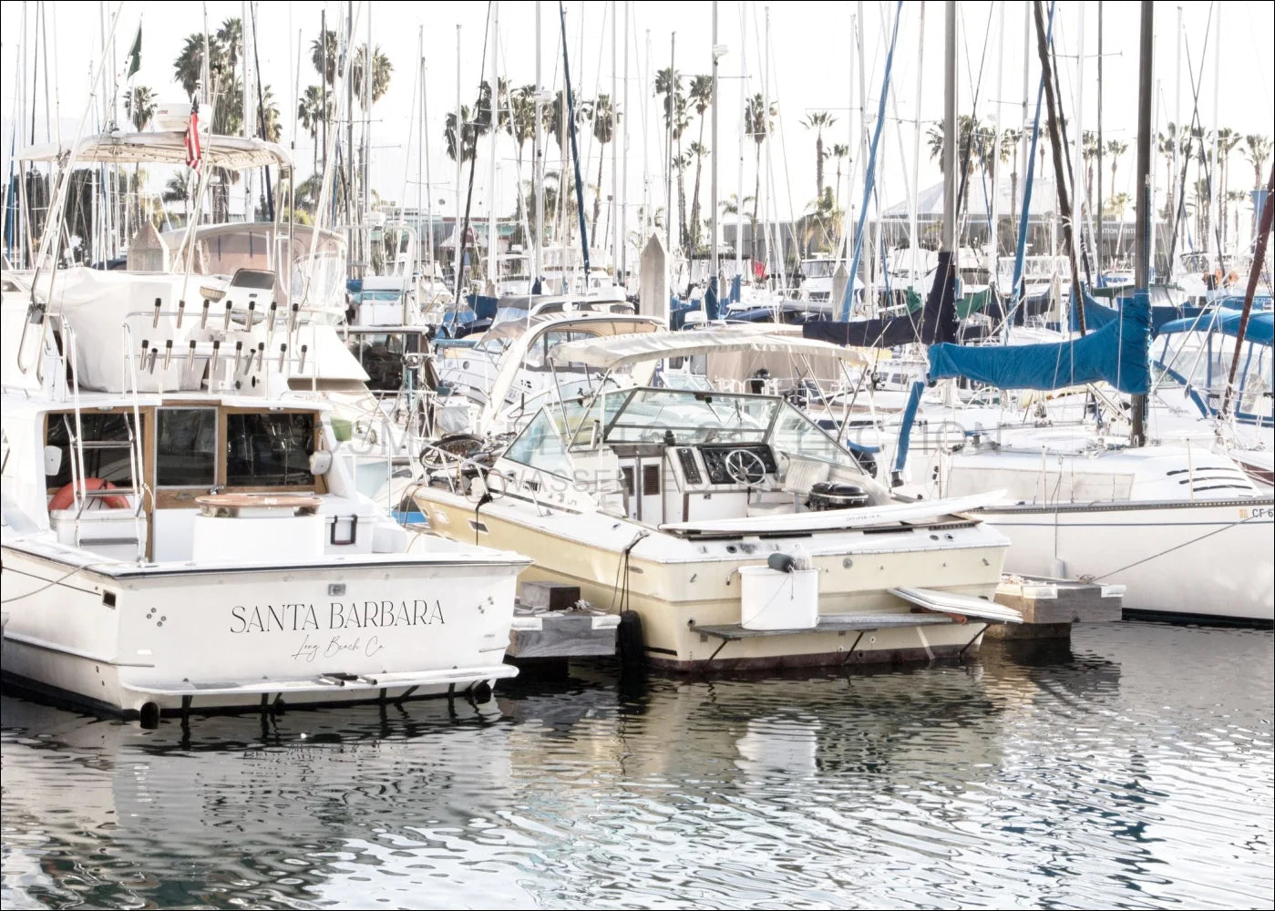 Plakat / Tryk Californien Santa Barbara 'Båd' K175