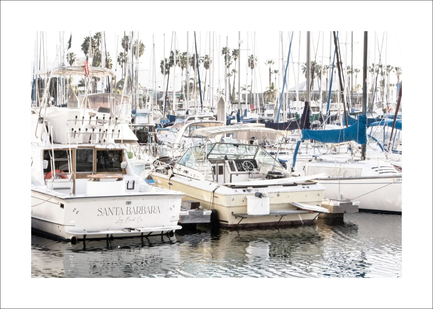 Plakat / Tryk Californien Santa Barbara 'Båd' K175