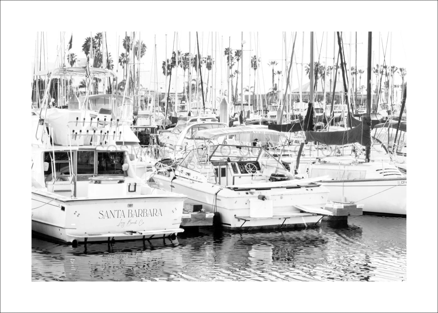 Plakat / Tryk Californien Santa Barbara 'Båd' K175