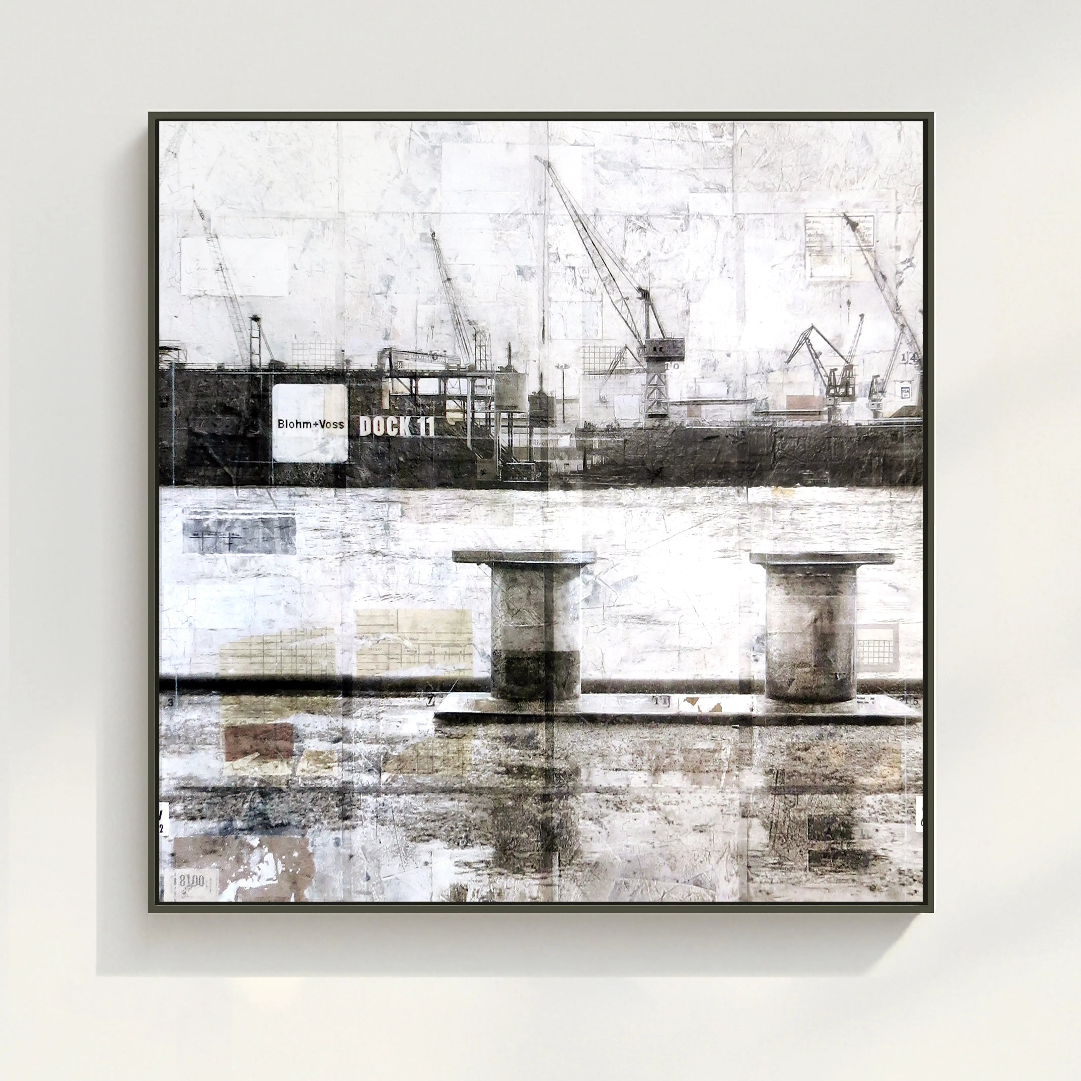 Wandbild GM06Q Hafen Hamburg ’Poller’ - Druck auf Leinwand