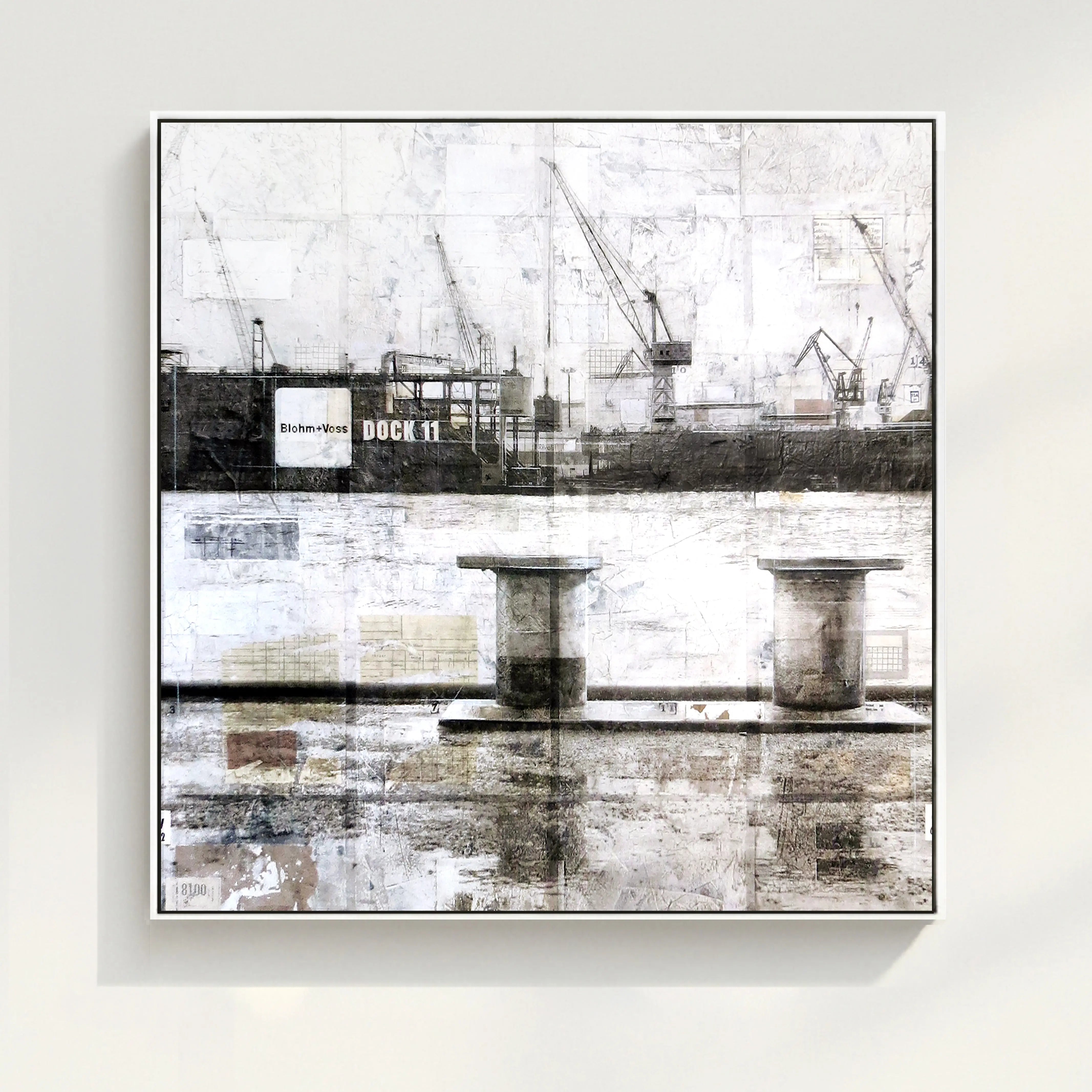 Wandbild GM06Q Hafen Hamburg ’Poller’ - Druck auf Leinwand