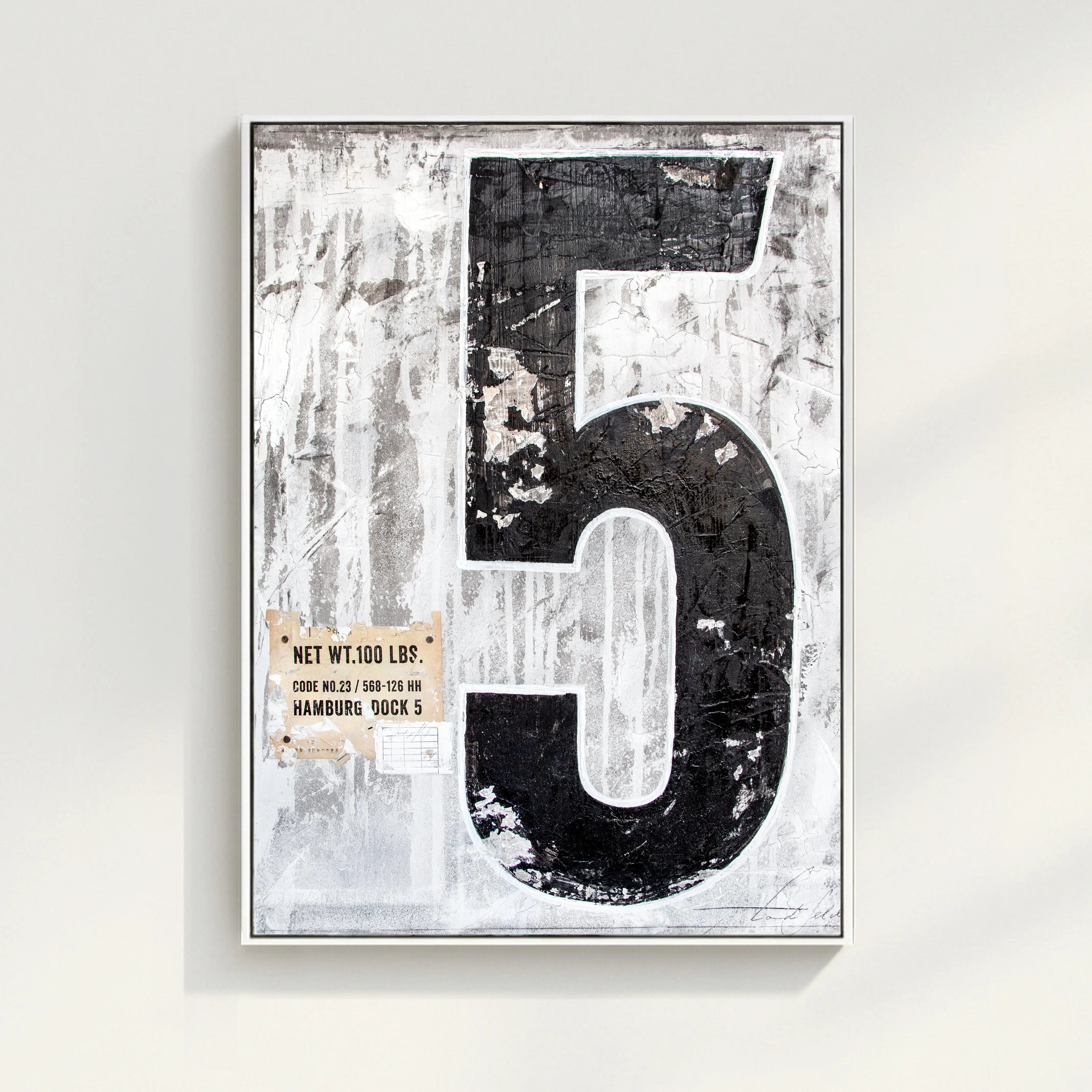 Wandbild GM11A ’Fünf’ abstrakt - Druck auf Leinwand