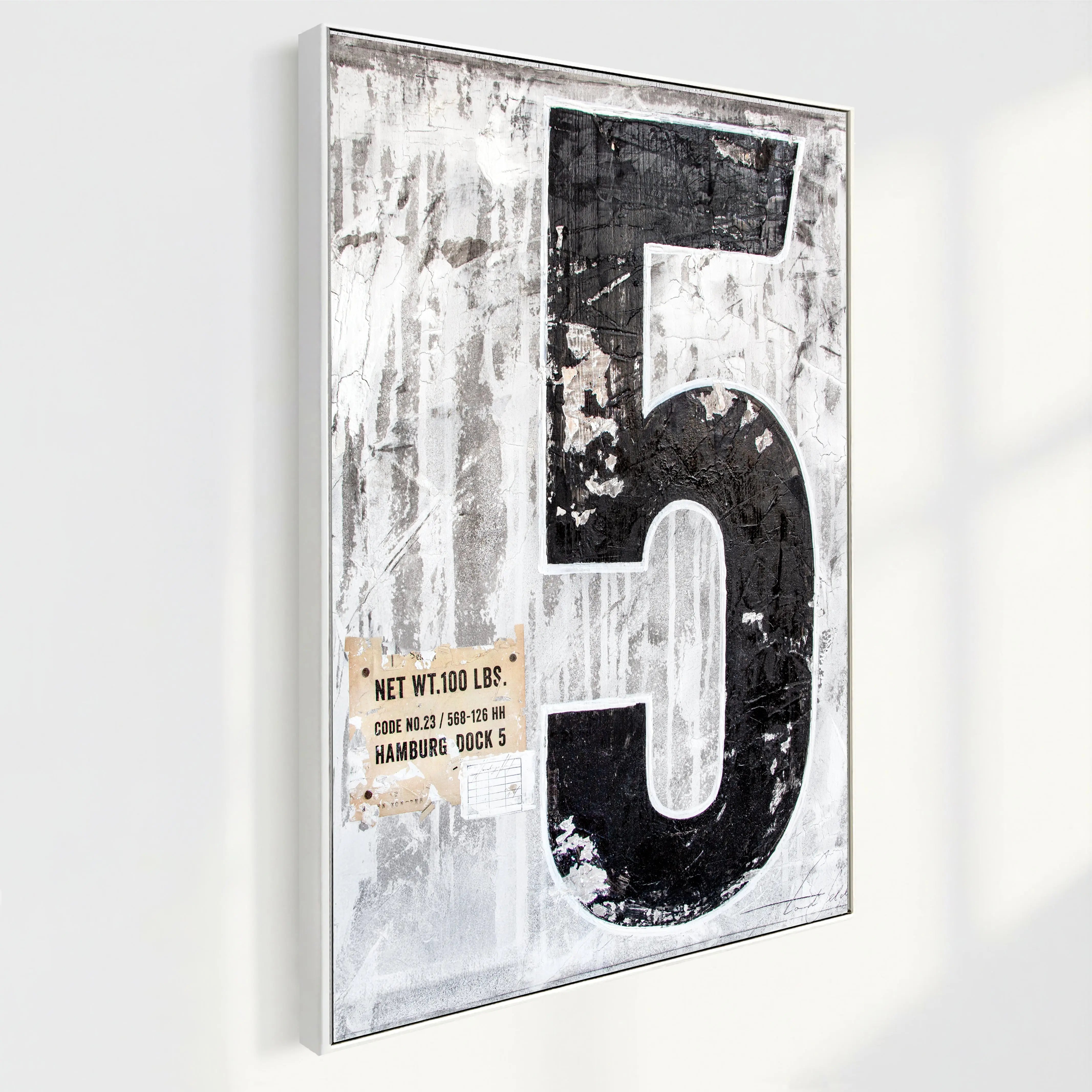 Wandbild GM11A ’Fünf’ abstrakt - Druck auf Leinwand