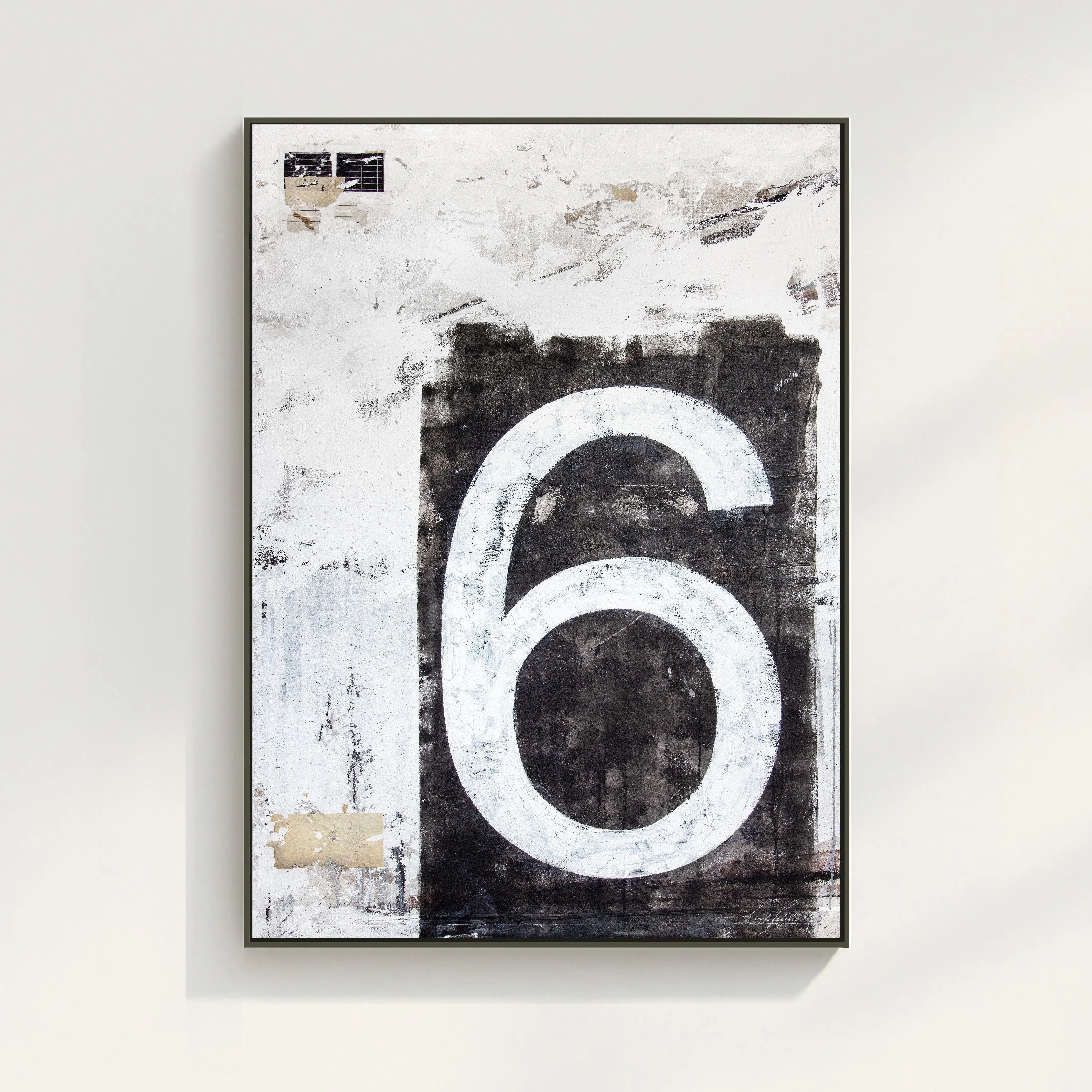 Wandbild GM86 Kunst Zahl ’Sechs’ - Druck auf Leinwand