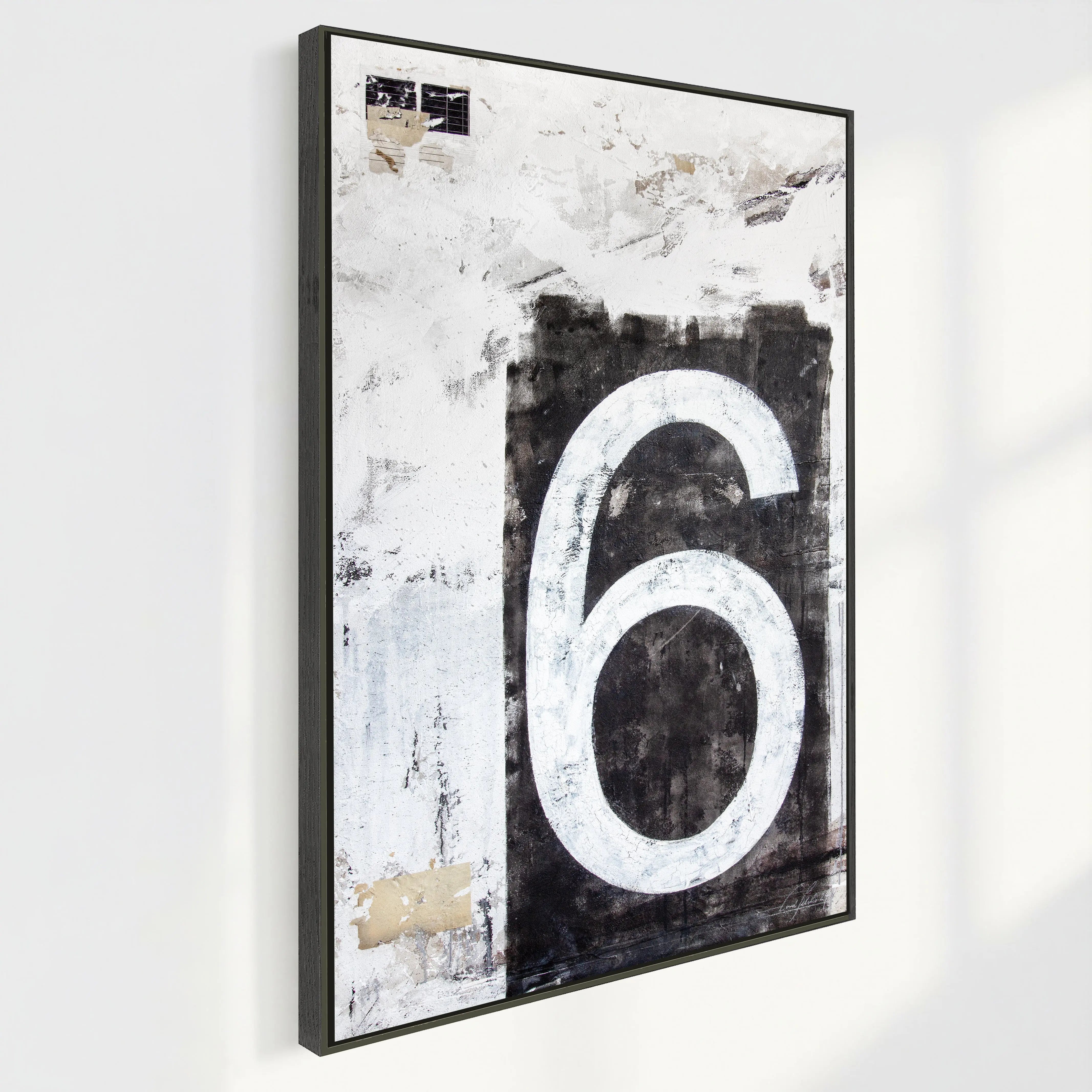 Wandbild GM86 Kunst Zahl ’Sechs’ - Druck auf Leinwand