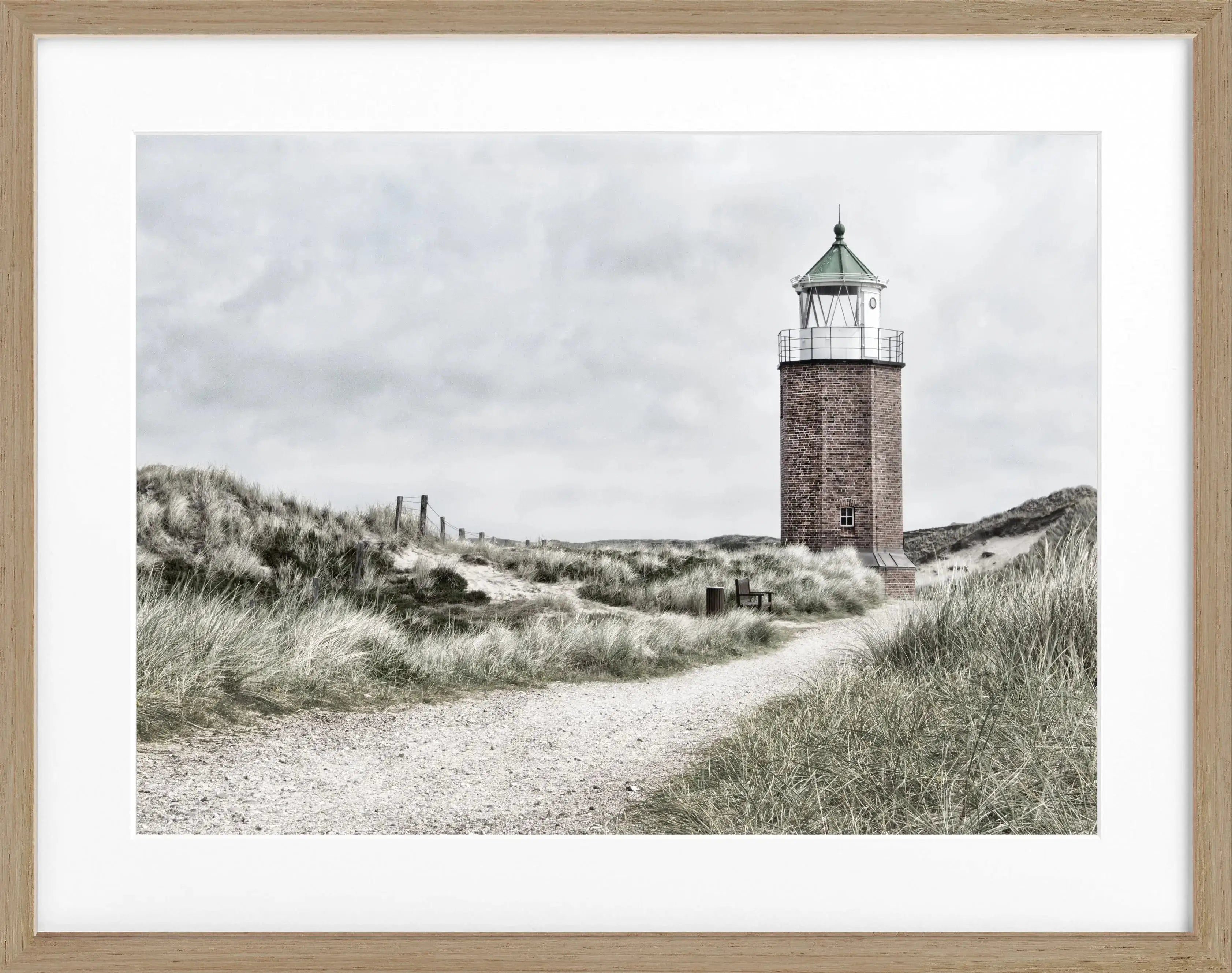 Poster mit Rahmen Sylt Leuchtturm ’Rotes Kliff’ SY09