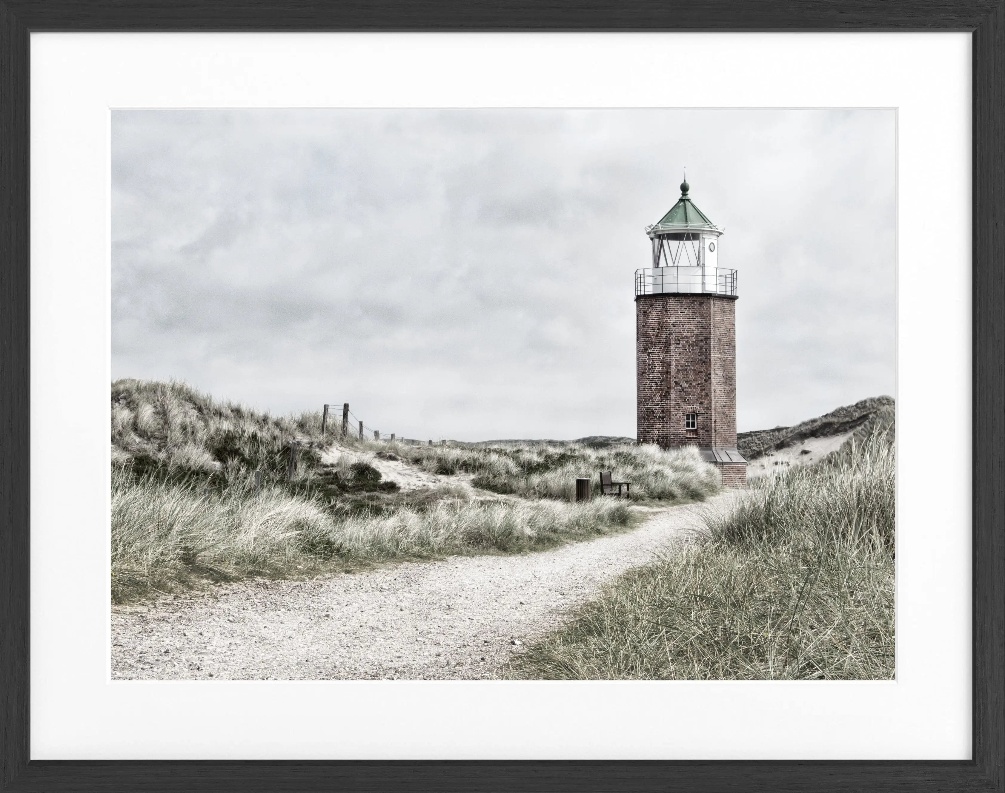 Poster mit Rahmen Sylt Leuchtturm ’Rotes Kliff’ SY09