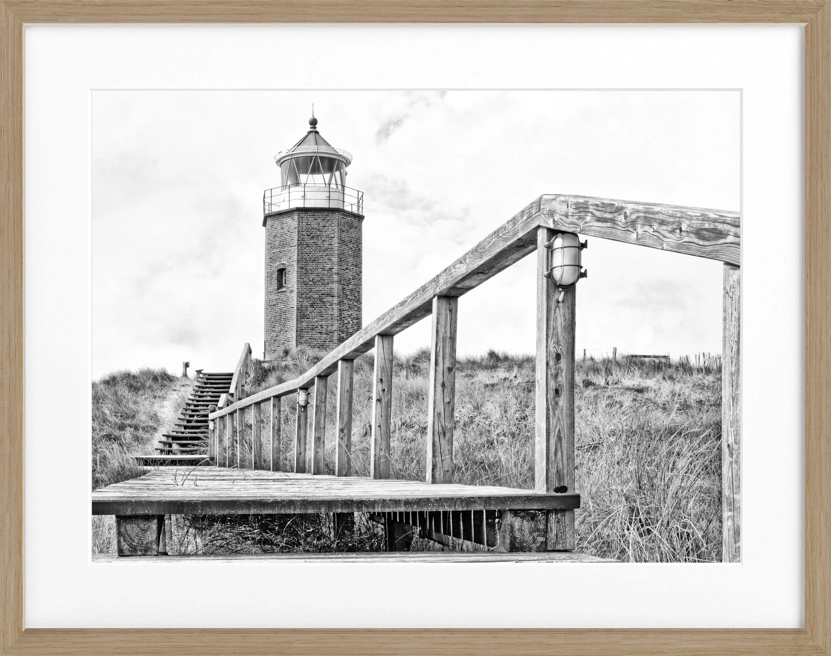 Poster mit Rahmen Sylt Leuchtturm ’Rotes Kliff’ SY11