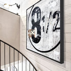 Wandbild GM01Q ’Achteinhalb’ - Druck auf Leinwand mit Schattenfuge