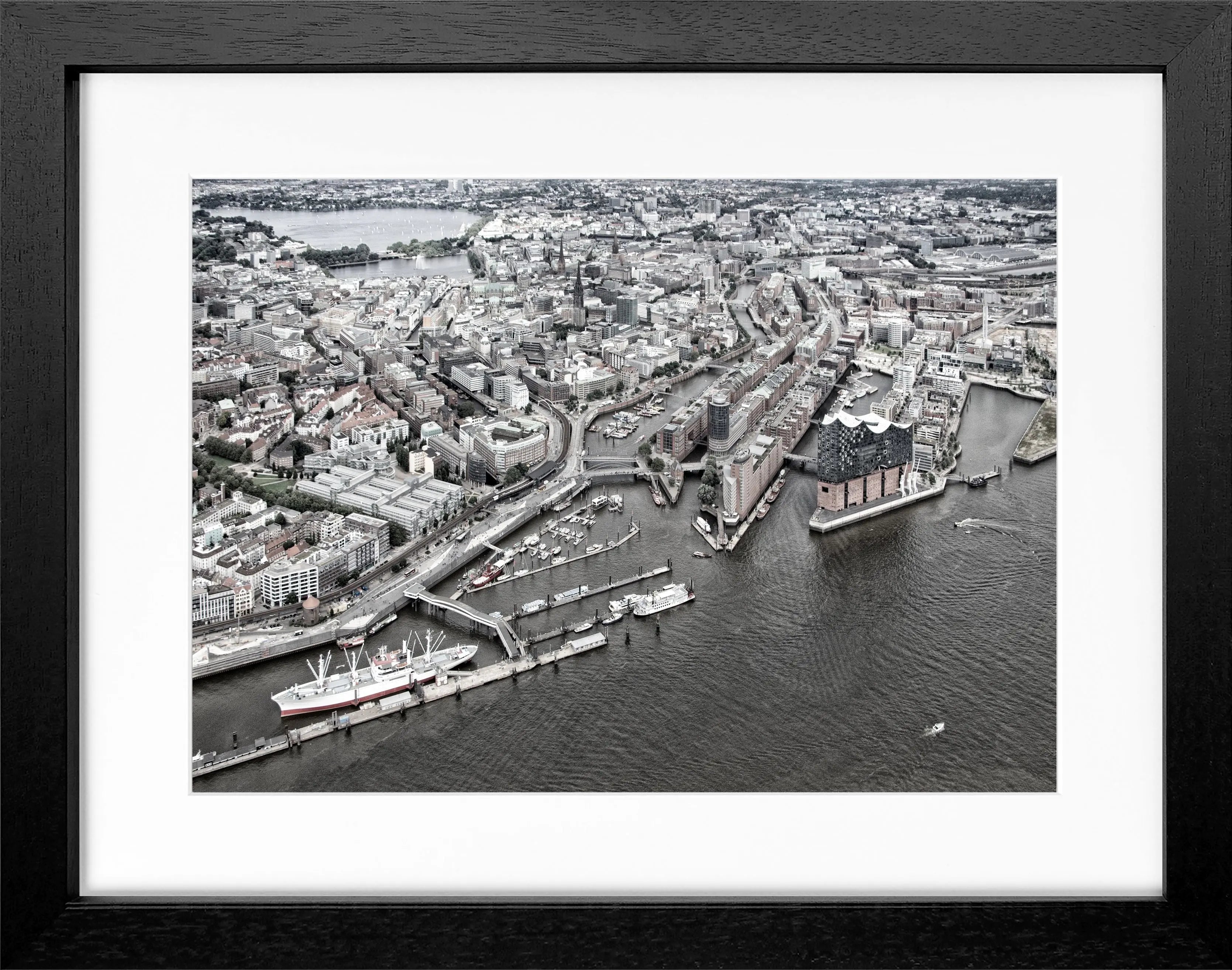 Poster mit Rahmen Hamburg Hafen HH15 - Wandbilder
