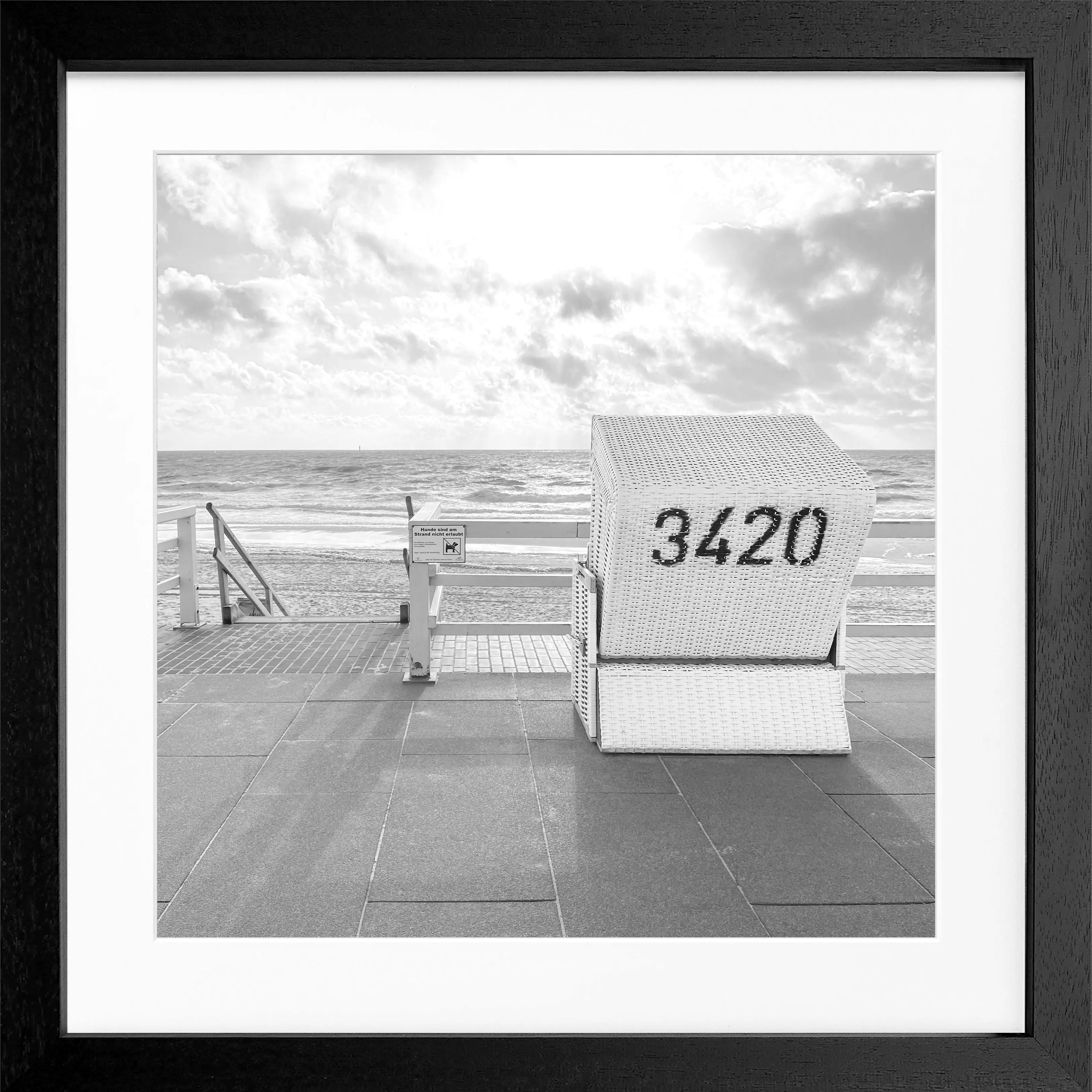 Poster mit Rahmen ’Strandkorb Westerland’ Sylt SY79Q
