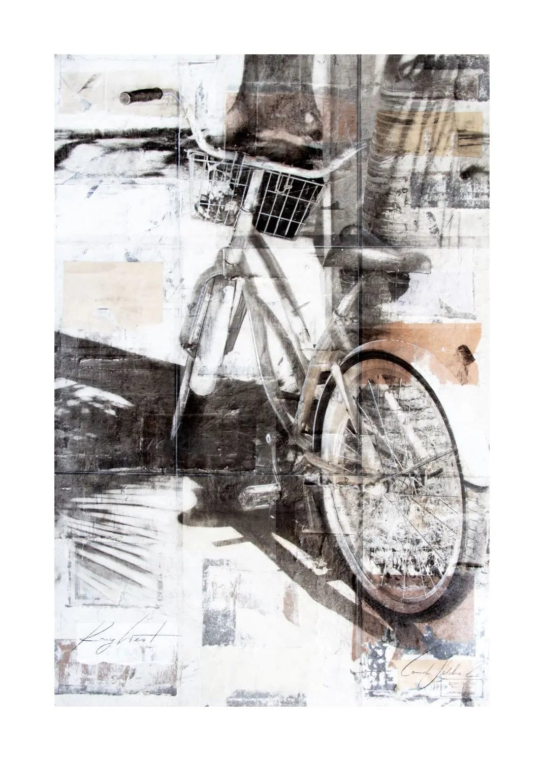 Hochwertiges Poster mit Florida ’BIKE’ Key West Motiv von Cosman-Photocollection, weißer Rand, A4-Format, farbige Landschaftsaufnahme