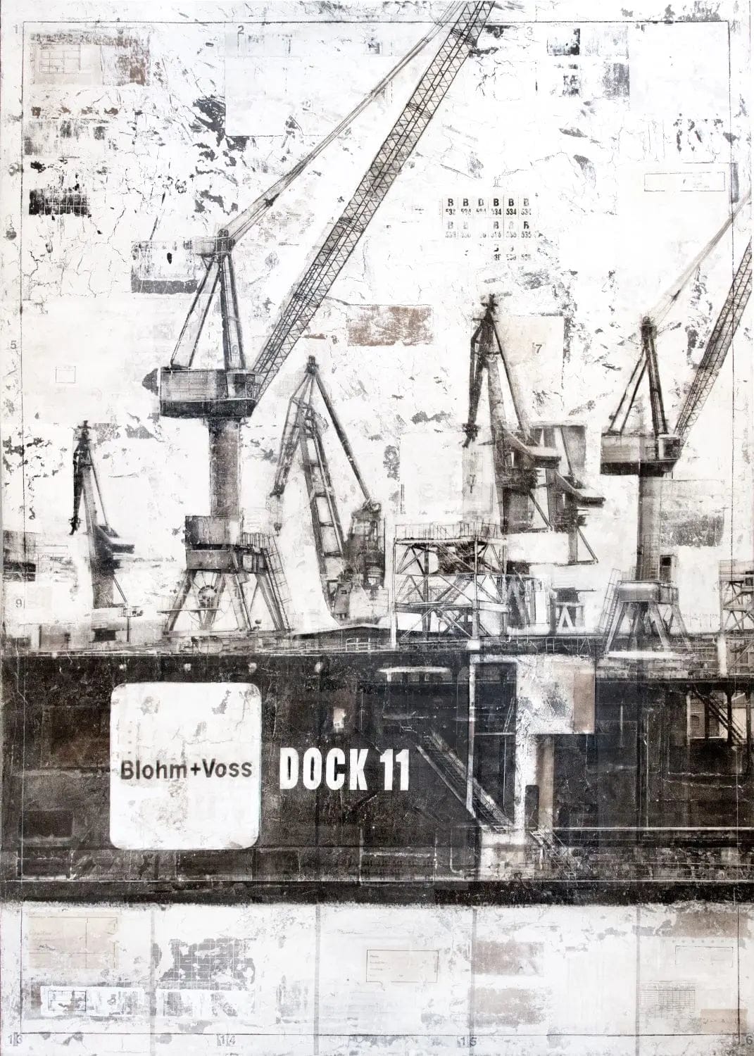 Hamburg Dock 11 GM77 Poster von Cosman-Photocollection, A4-Größe mit weißem Rand, detailreiche Stadtaufnahme
