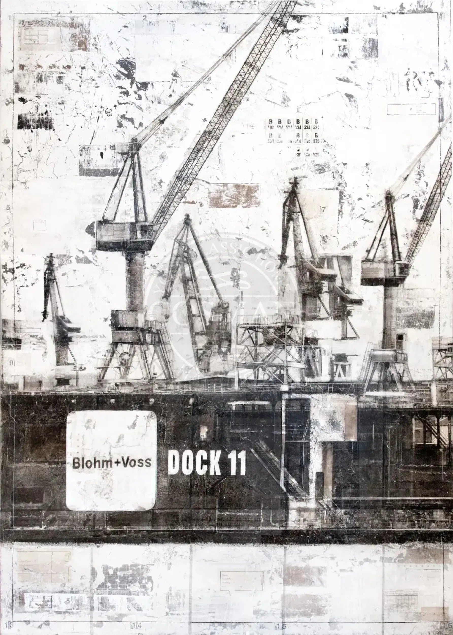 Hamburg Dock 11 GM77 Poster von Cosman-Photocollection, A4-Größe mit weißem Rand, detailreiche Stadtaufnahme