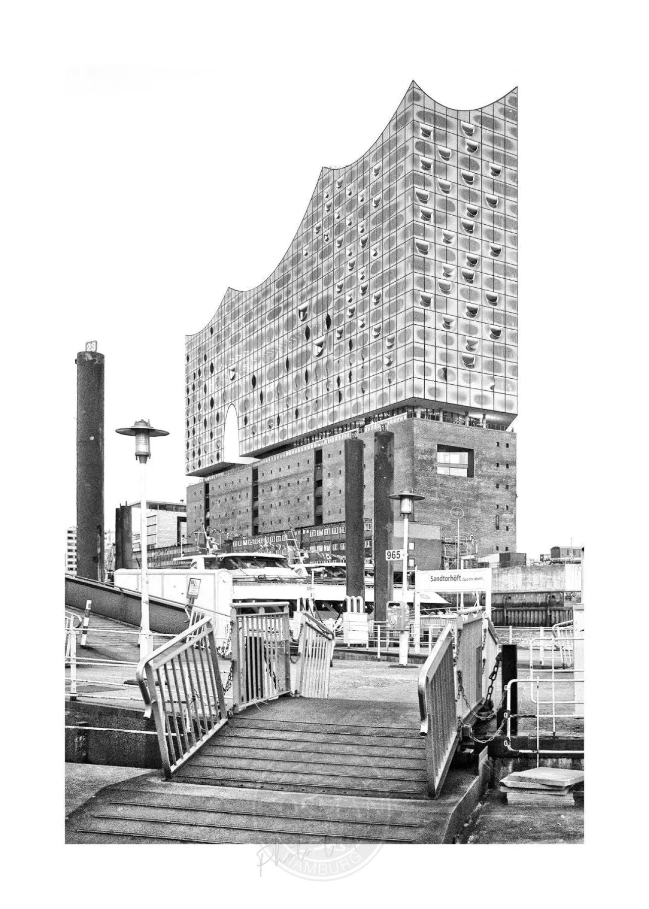 Hamburg Hafen Elphi Poster von Cosman-Photocollection, A4 Druck mit weißem Rand, maritime Stadtansicht