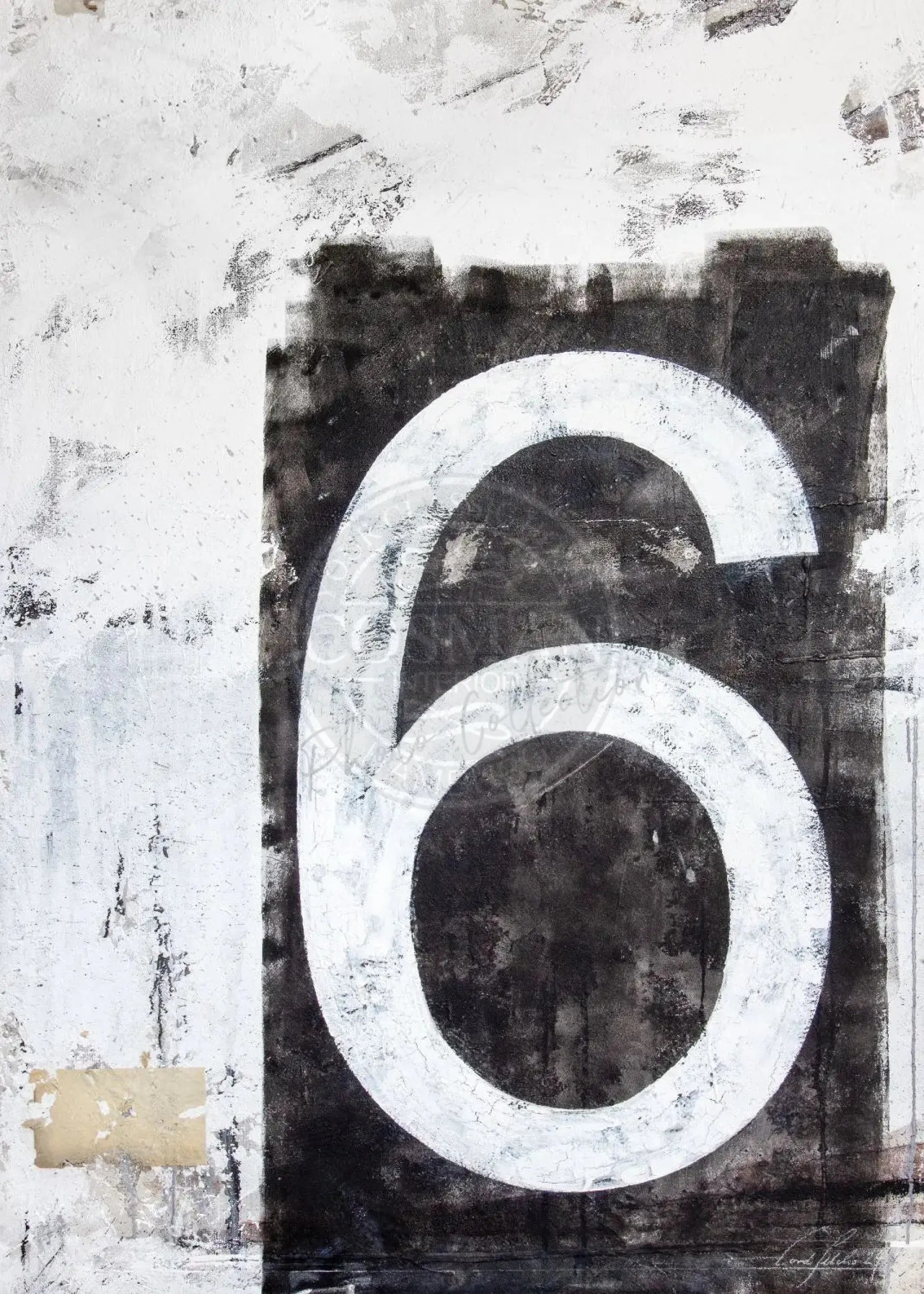 A4 Poster mit weißem Rand, Kunstdruck 'Zahl Sechs' von Cosman-Photocollection, modernes Wandbild im Format 21x29,7 cm