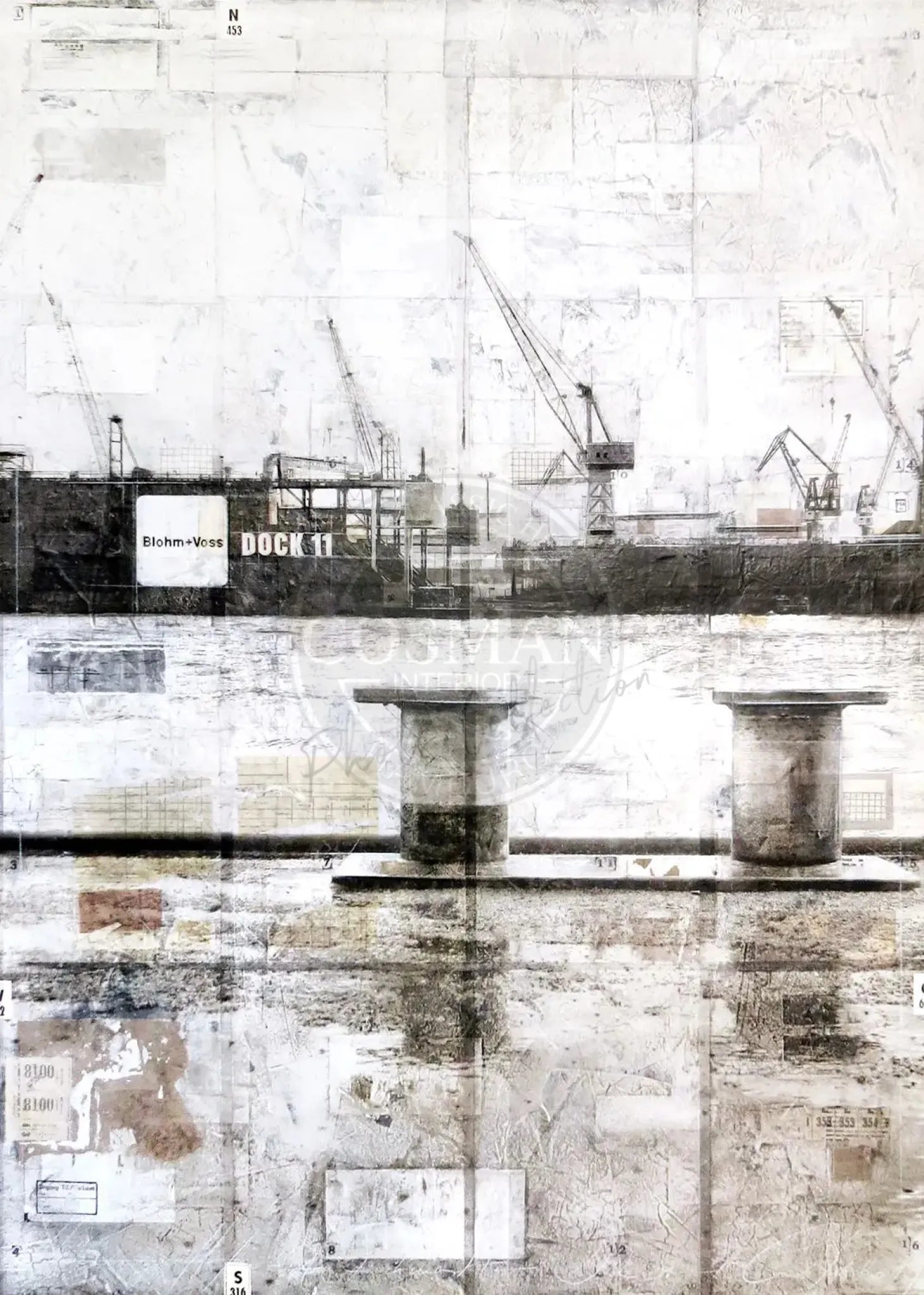 Hafen Hamburg Poster von Cosman-Photocollection, A4 Druck mit weißen Rand, maritimes Hafenbild, urbanes Stadtbild, Wanddekor