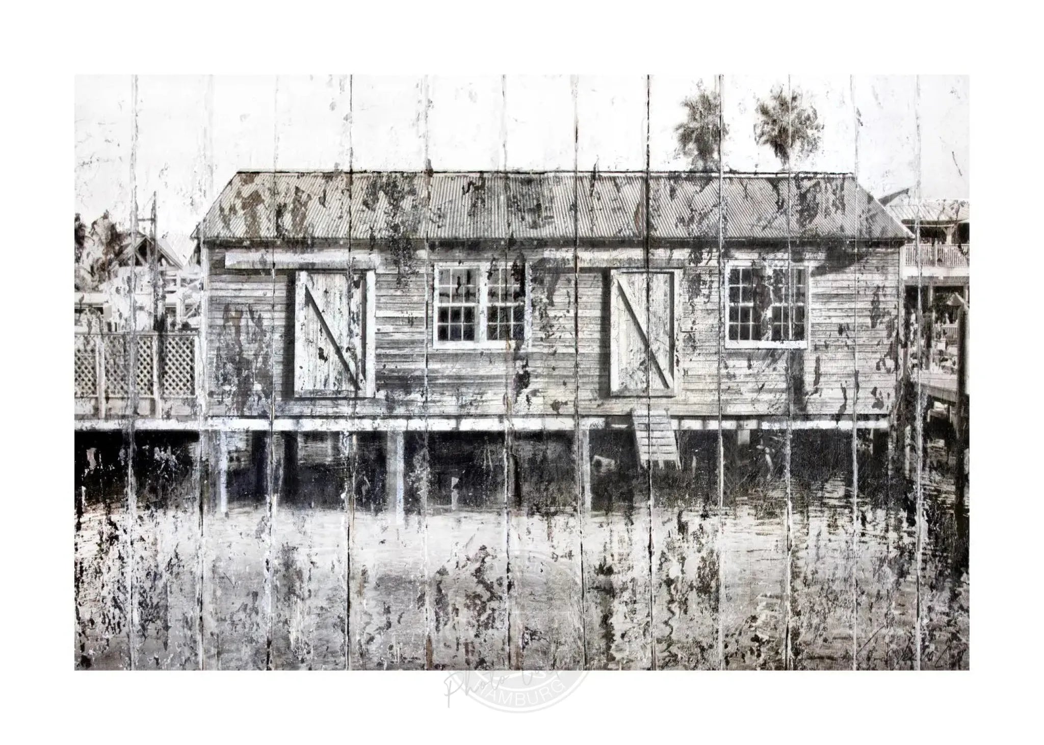 Häuserhaus-Poster von Cosman-Photocollection, weißer Rand, 29,7 x 21 cm, Druck eines Bootshauses in Key West