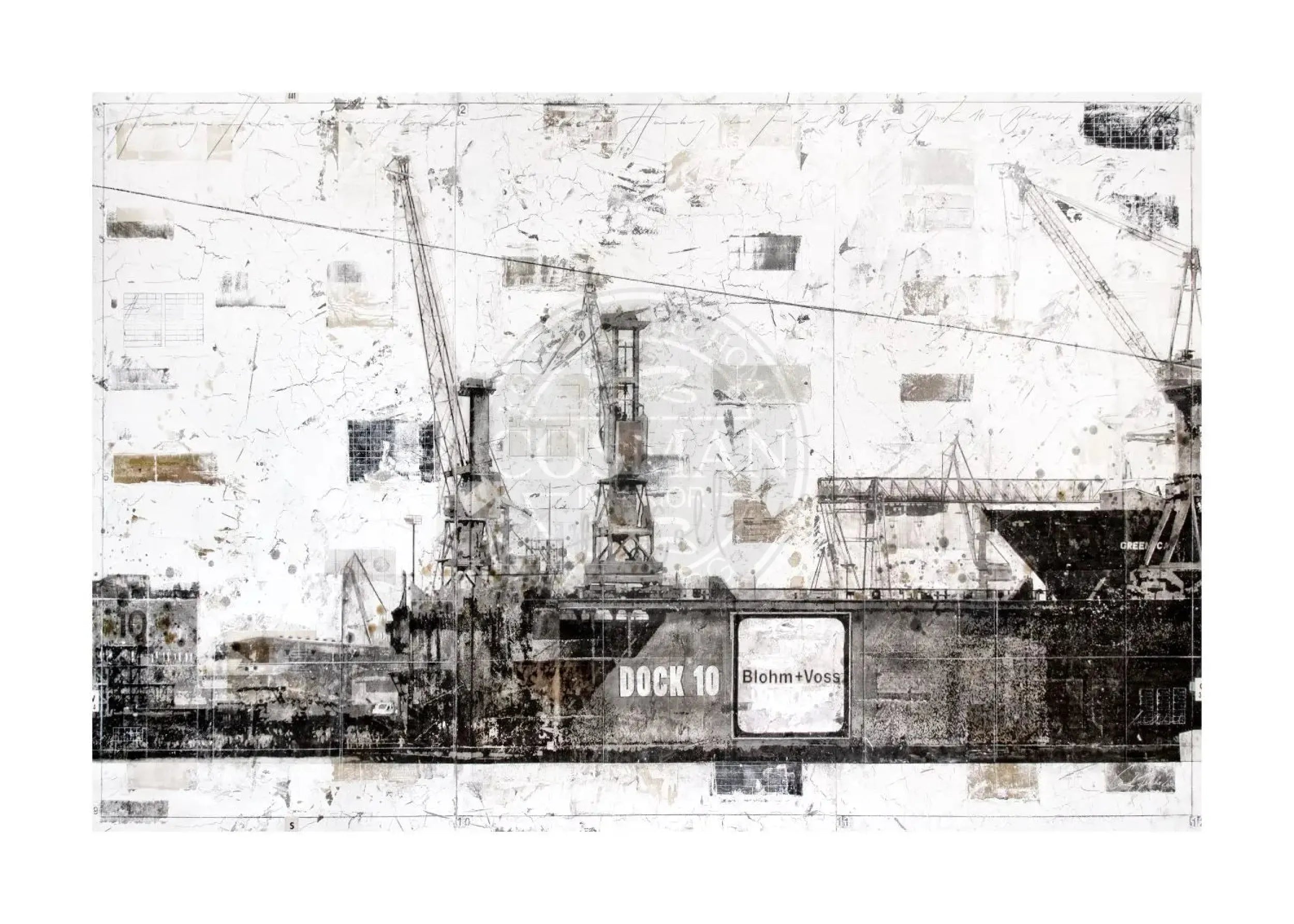 HAMBURG Dock 10 Poster von Cosman-Photocollection, A4-Druck mit weißem Rand, Stadtansicht des Hafens, hochwertiger Posterdruck