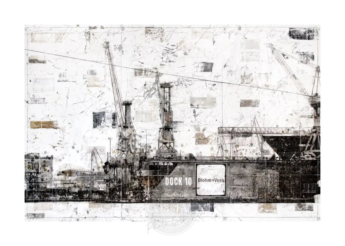 HAMBURG Dock 10 Poster von Cosman-Photocollection, A4-Druck mit weißem Rand, Stadtansicht des Hafens, hochwertiger Posterdruck