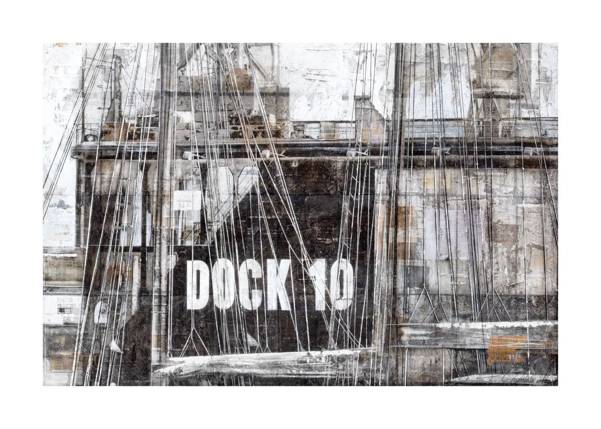 Poster von Cosman-Photocollection, Hamburg Hafen ’Dock 10’ Kunstdruck mit weißem Rand, 29,7x21cm, A4 Format