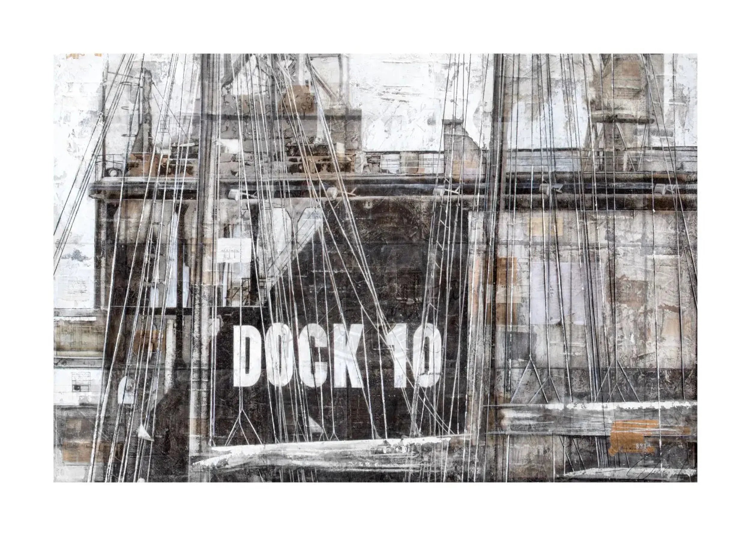 Poster von Cosman-Photocollection, Hamburg Hafen ’Dock 10’ Kunstdruck mit weißem Rand, 29,7x21cm, A4 Format