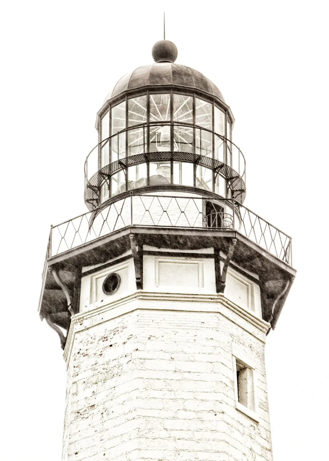 Schwarz-Weiß-Poster Hamptons Montauk Lighthouse von Cosman-Photocollection, A4-Größe, mit weißem Rand, hochwertiger Druck