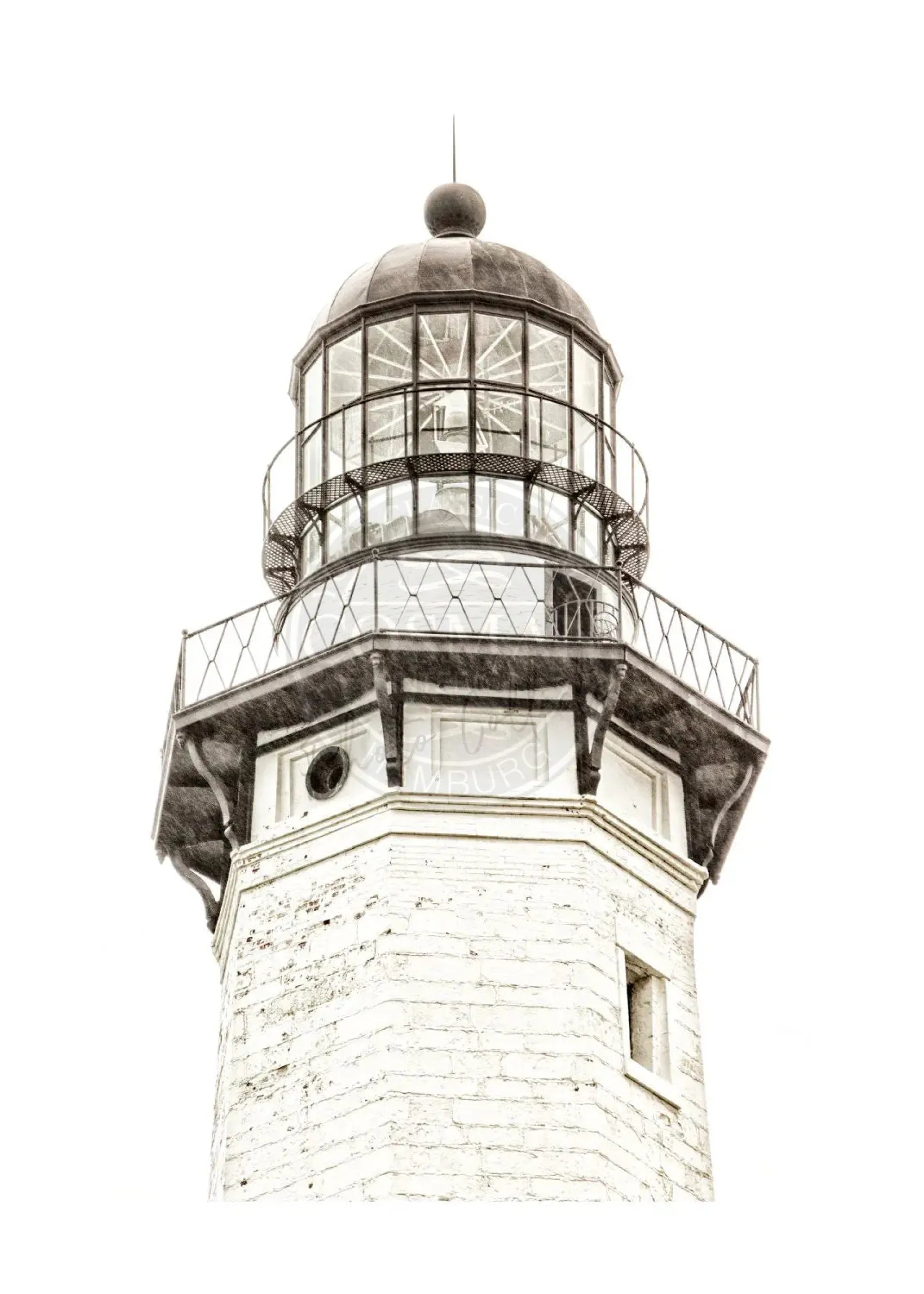 Schwarz-Weiß-Poster Hamptons Montauk Leuchtturm von Cosman-Photocollection, 21x29,7 cm, mit weißem Rand