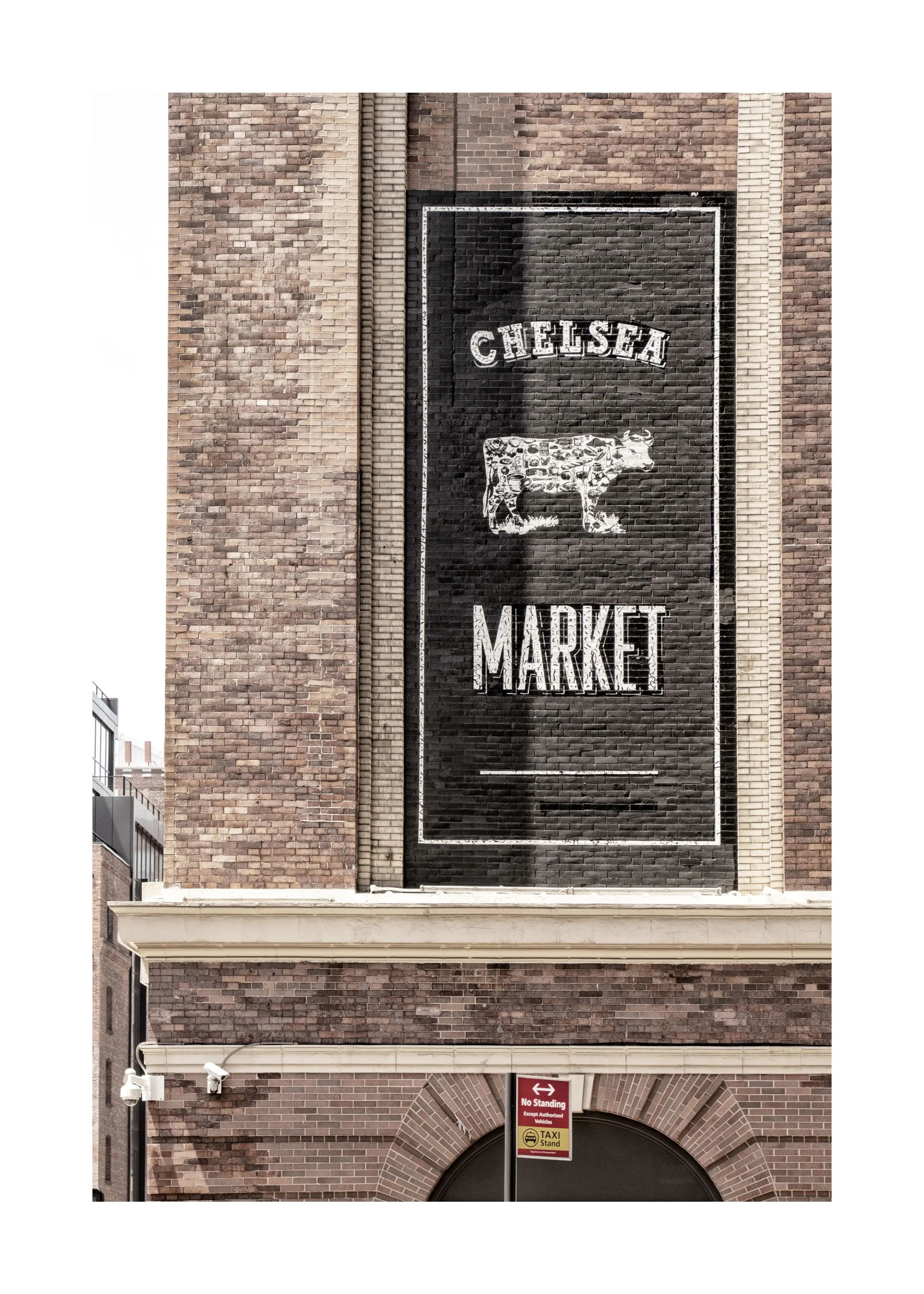Schwarz-Weiß-Poster von Cosman-Photocollection, New York Chelsea Market, A4-Größe, mit weißem Rand, Stadtansicht