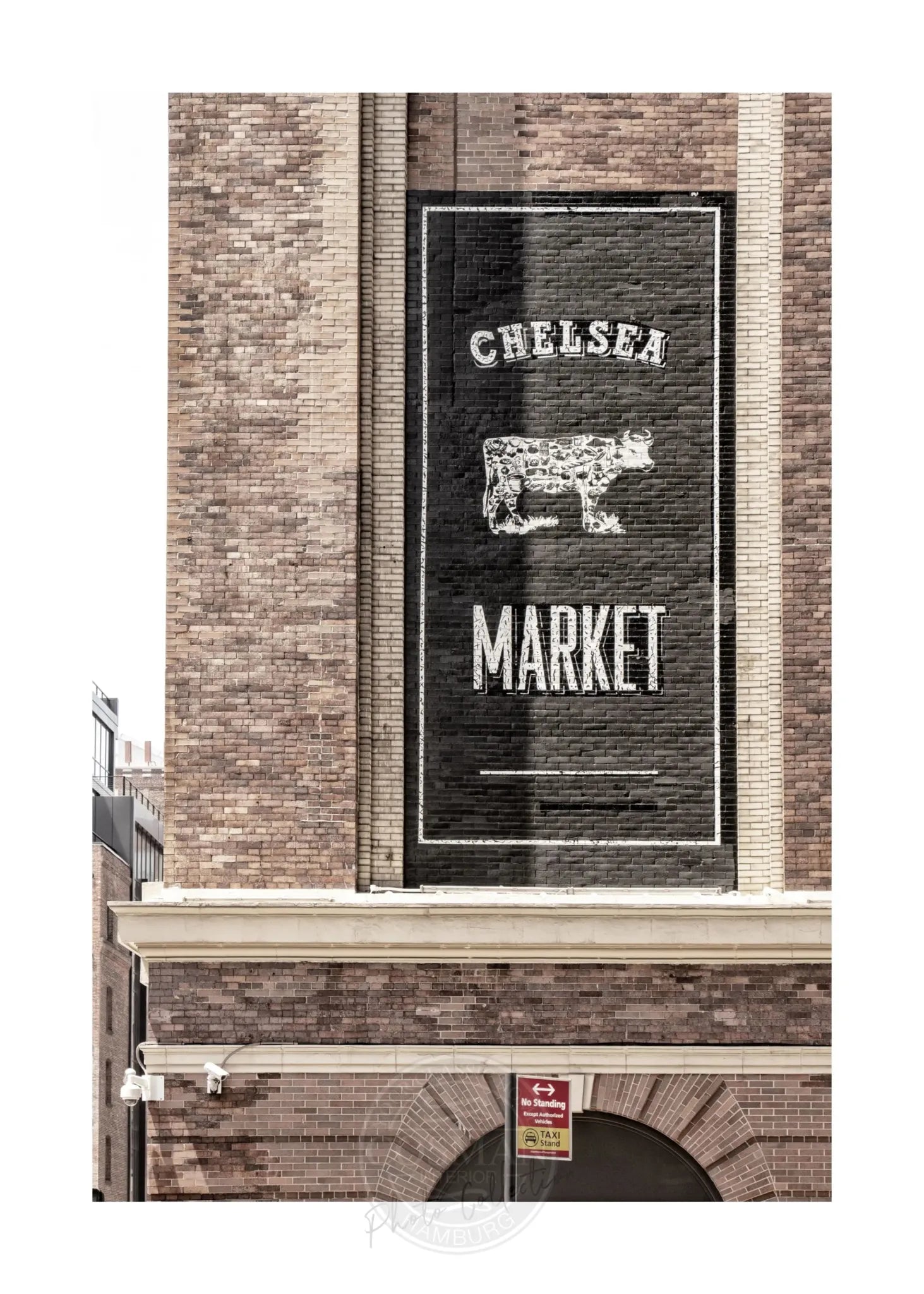 Schwarz-Weiß-Poster von Cosman-Photocollection, New York Chelsea Market, A4-Größe, mit weißem Rand, Stadtansicht