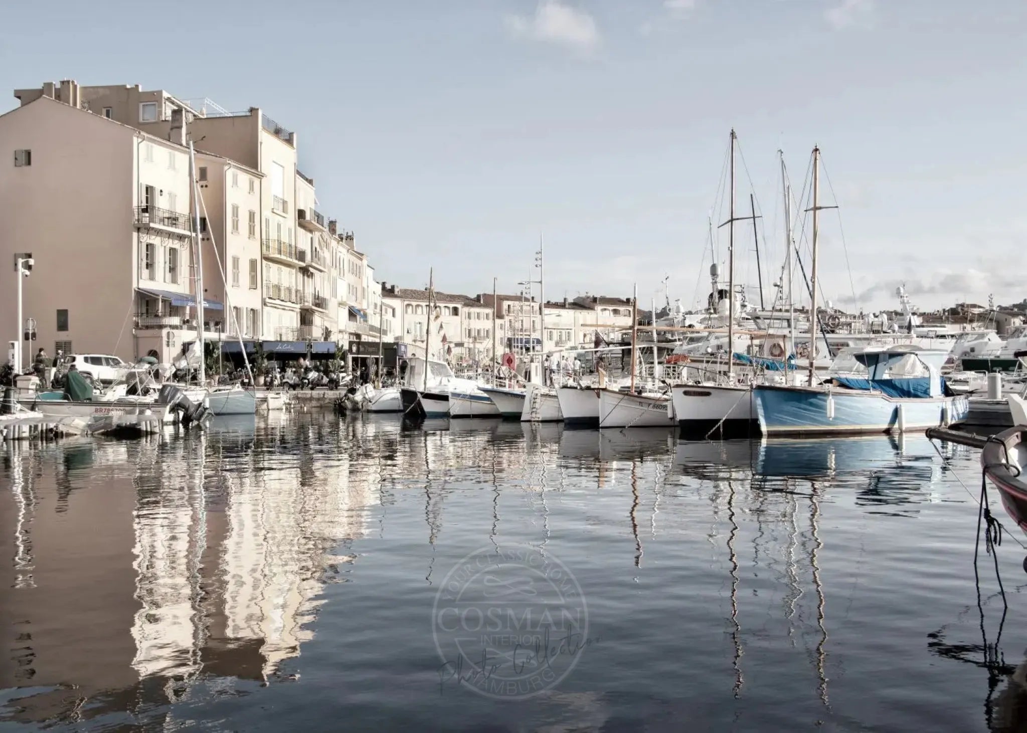 Schwarz-weiß Poster "Hafen" Saint Tropez von Cosman-Photocollection, 29,7x21 cm, mit weißem Rand, Druck auf hochwertigem Papier