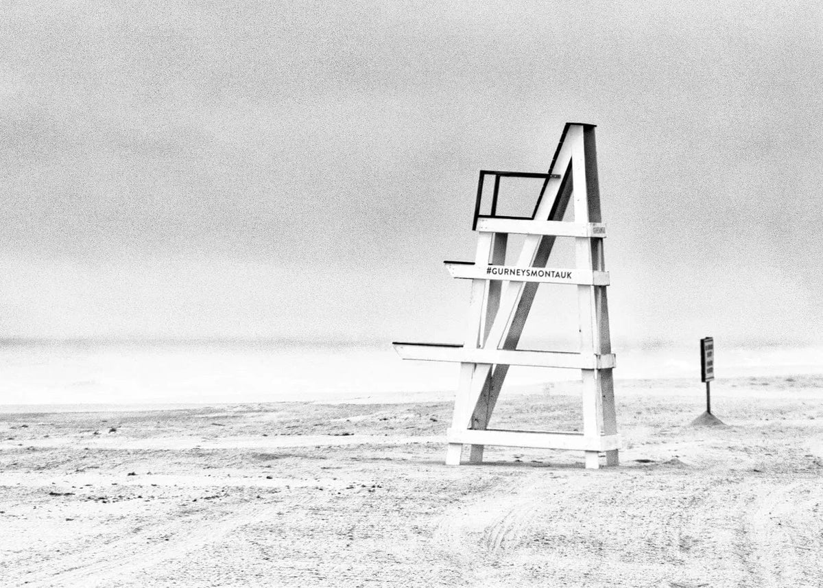 Schwarz-weiß Poster von Cosman-Photocollection mit Strandbild Hamptons Long Island, 29,7x21cm, mit weißem Rand