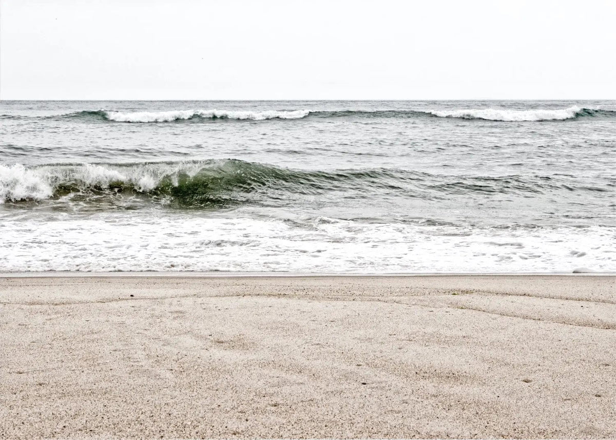Schwarz-Weiß-Poster Hamptons Long Island ’Ocean’ von Cosman-Photocollection, A4-Größe mit weißem Rand, Meereslandschaft