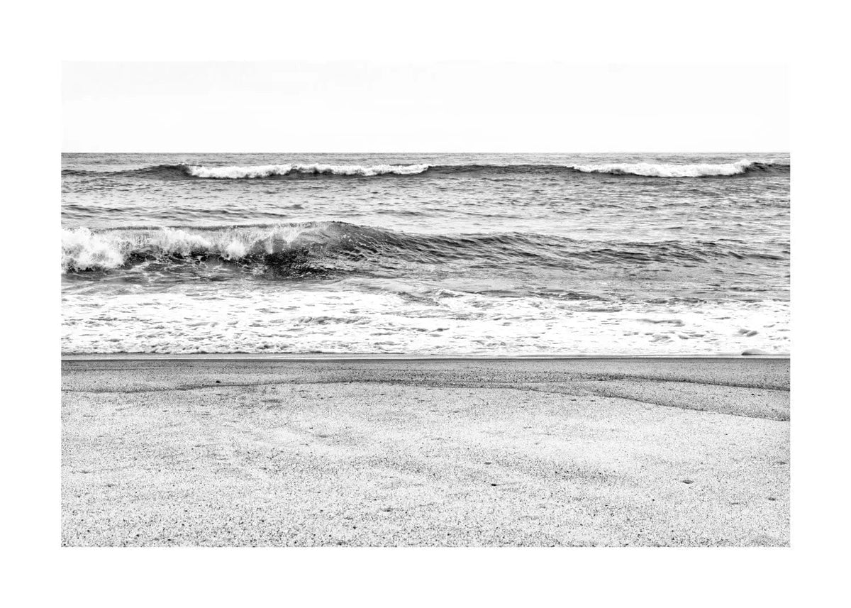 Schwarz-Weiß-Poster Hamptons Long Island ’Ocean’ von Cosman-Photocollection, A4-Druck mit weißem Rand