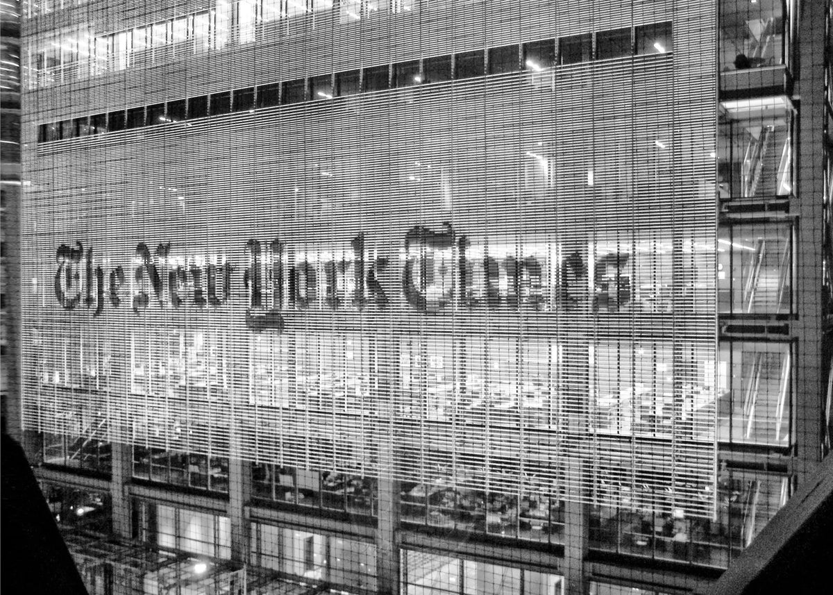 Schwarz-weiß Poster von New York "Times" NY98 von Cosman-Photocollection, mit weißem Rand, A4-Größe 29,7x21cm