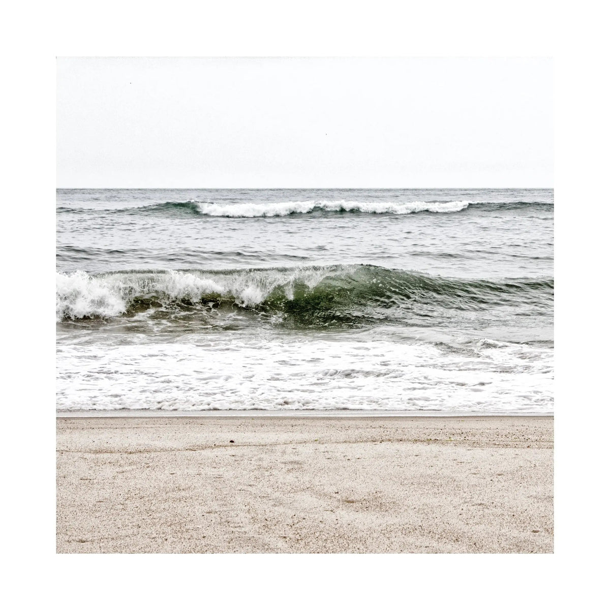 Schwarz-weiß Poster Hamptons Long Island ’Ocean’ von Cosman-Photocollection, 40x40 cm, mit weißem Rand