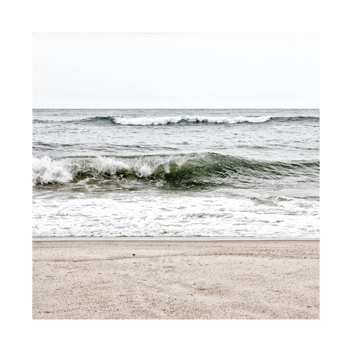 Schwarz-weiß Poster Hamptons Long Island ’Ocean’ von Cosman-Photocollection, 40x40 cm, mit weißem Rand