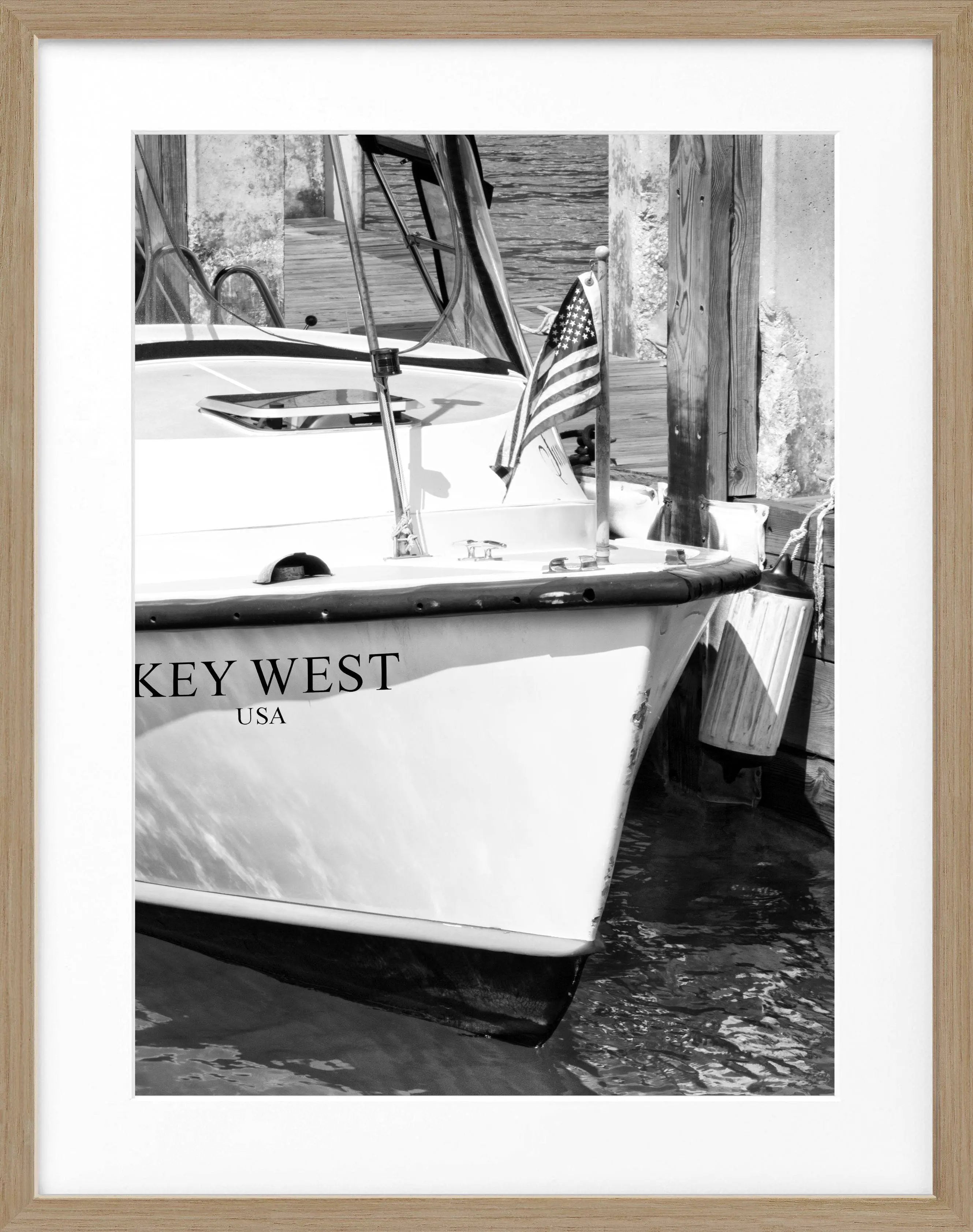 Poster mit Rahmen Florida Key West ’Boat’ FL33 - Wandbilder