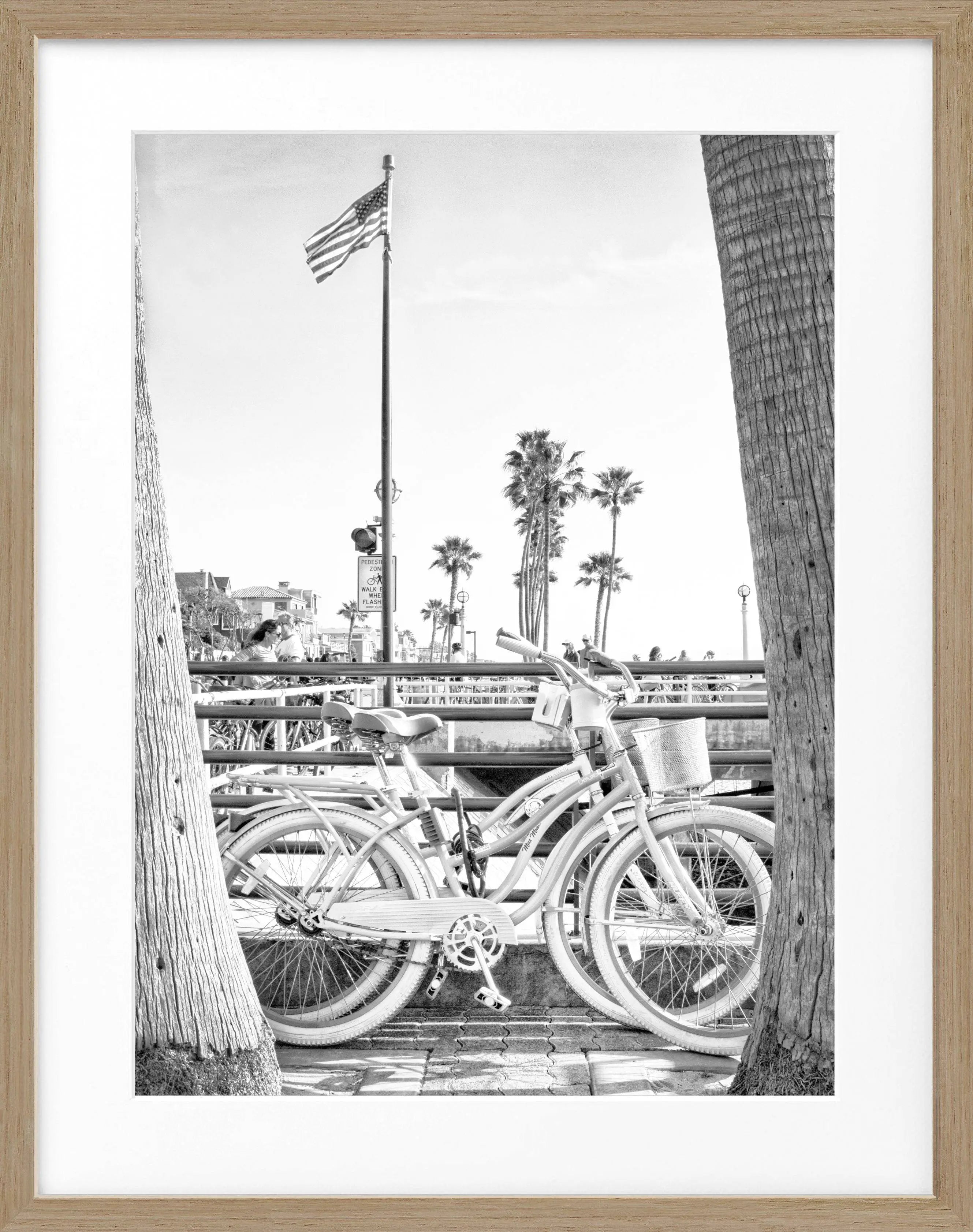 Poster mit Rahmen Kalifornien ’Beach Bike’ K187 - Wandbilder