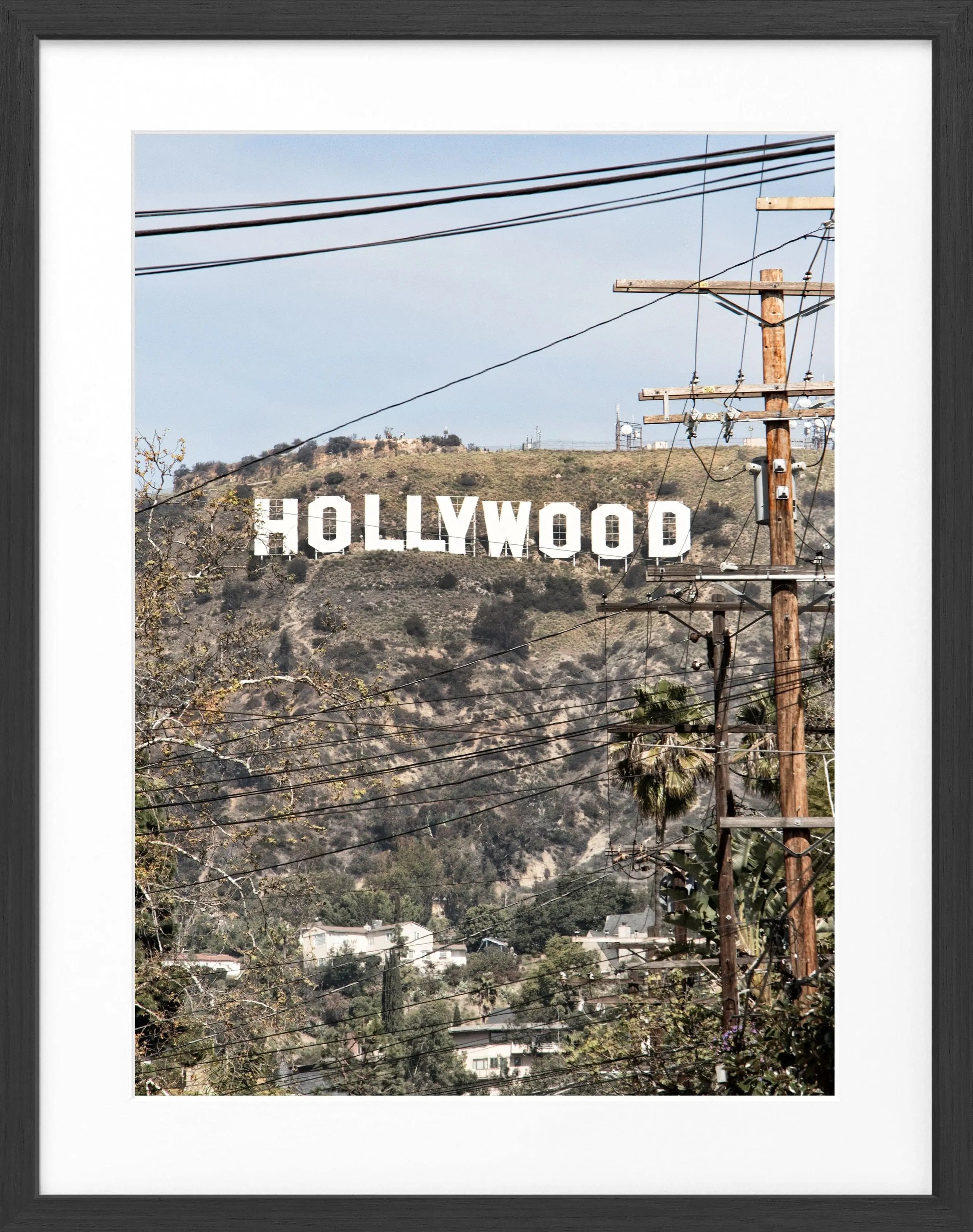 Poster mit Rahmen Kalifornien Hollywood ’Sign’ HW11