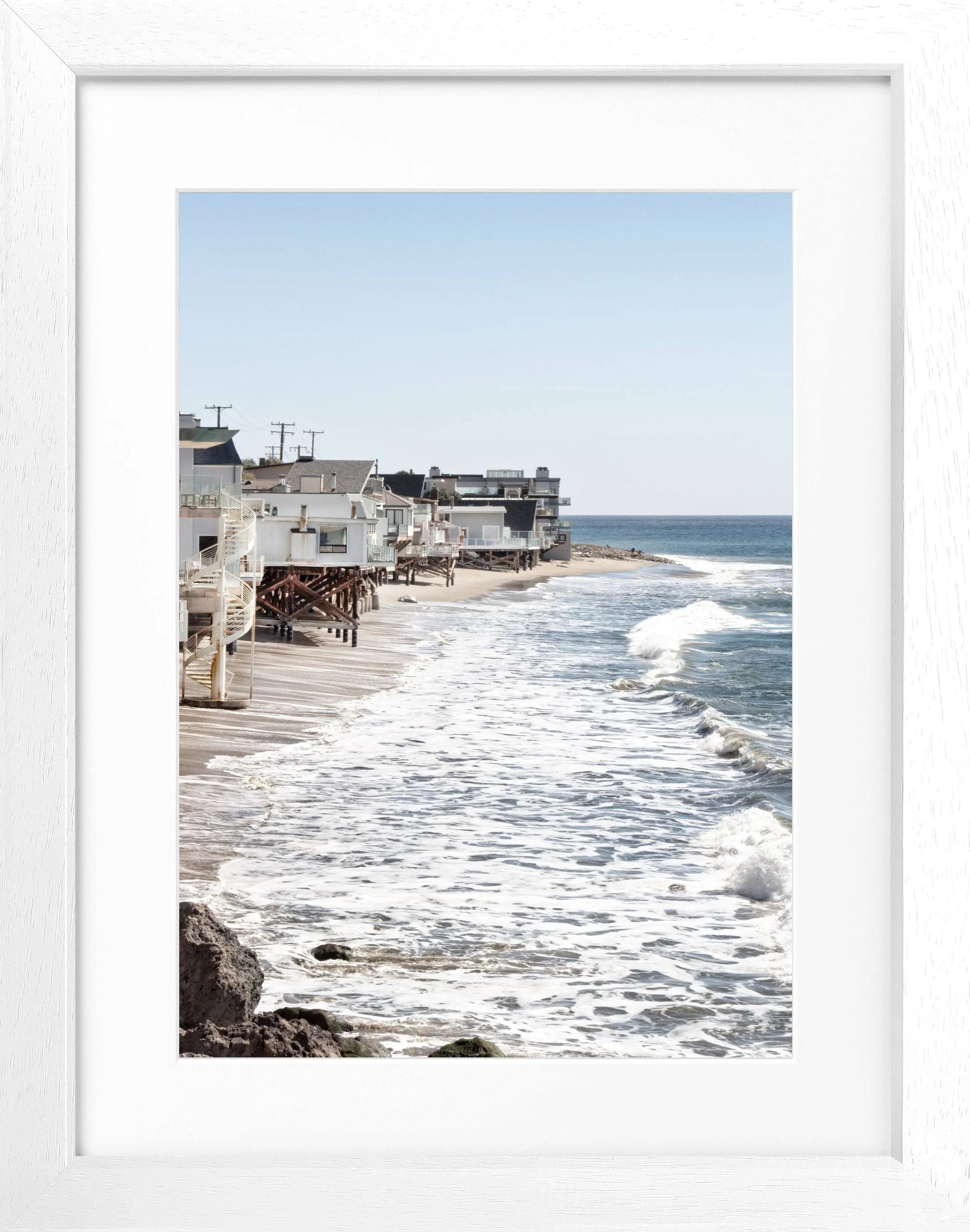 Poster mit Rahmen Kalifornien Malibu ’Beach House’ K53